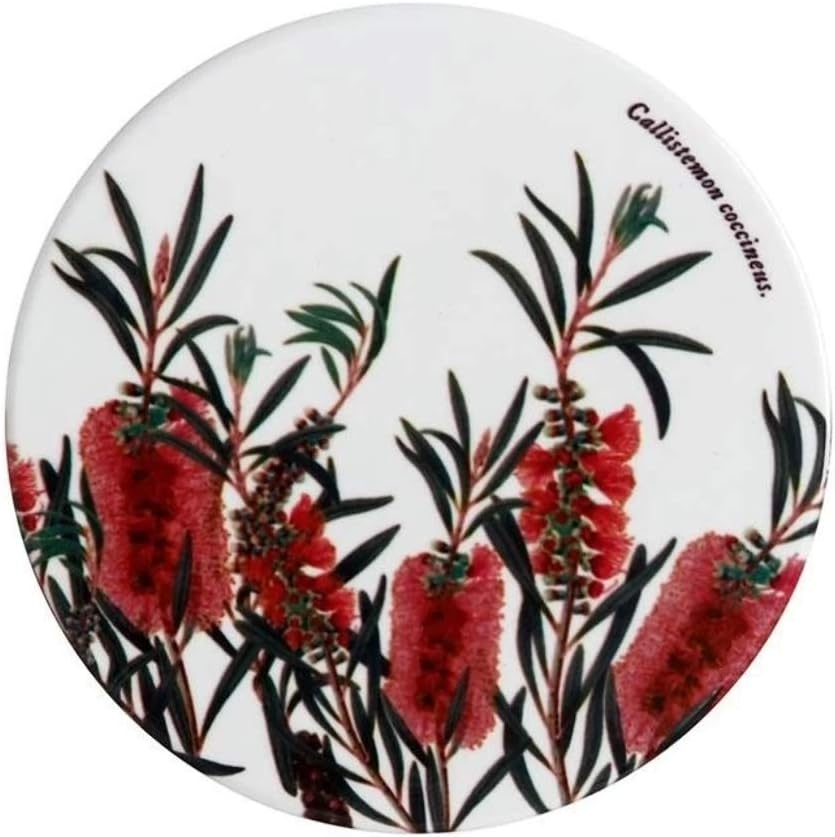Maxwell & Williams Royal Botanic Gardens Australian Botanics Ceramic round Coaster 9.5Cm Bottlebrush image number 1
