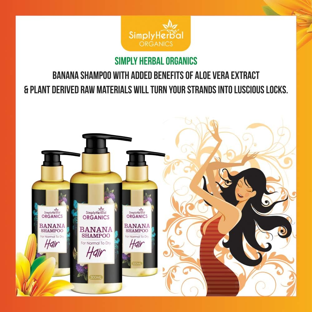 Simply Herbal Organics Banana Shampoo with Aloe Vera Extract (SLS Free) image number 1