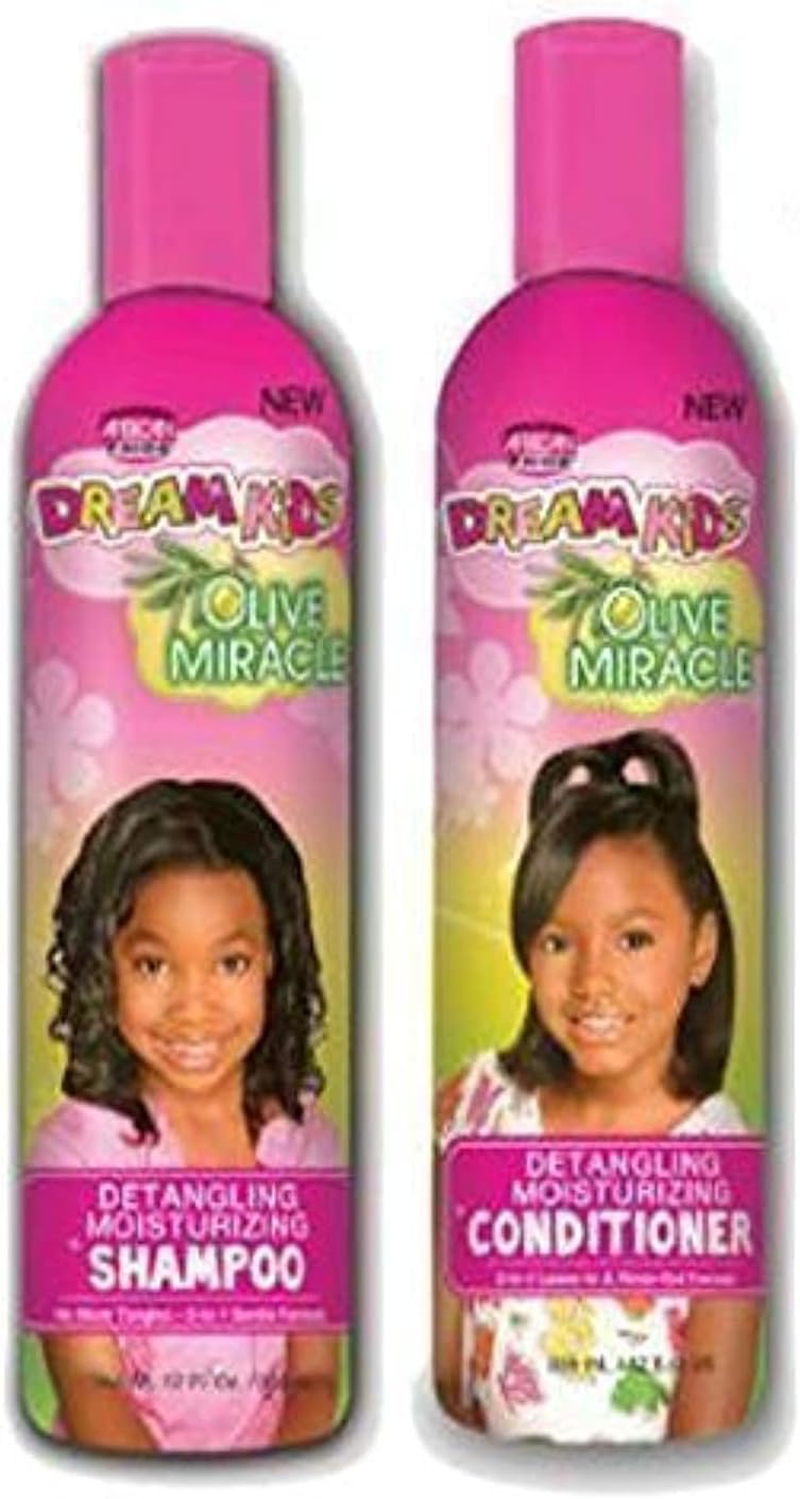 African Pride Dream Kids Olive Miracle Detangling Shampoo and Conditioner Combo Set image number 2