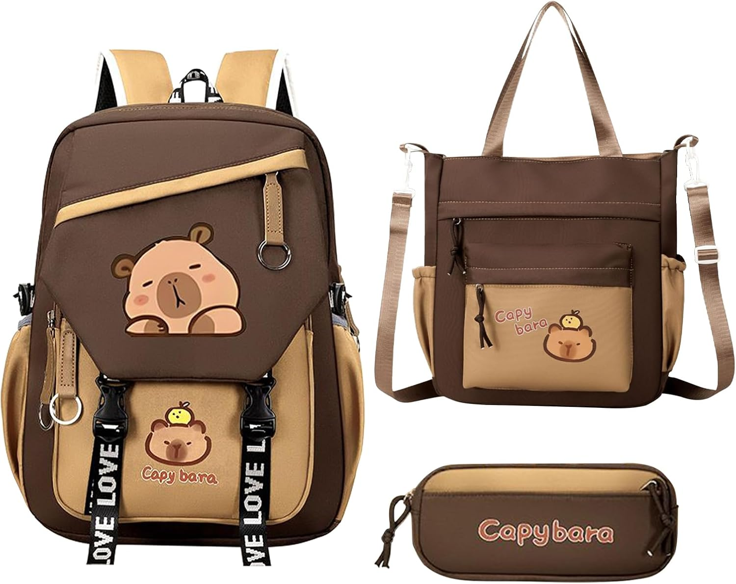 Capybara Backpack for Girls | Cartoon Capybara Backpack for School,Cartoon Stationery Waterproof Bookbag for Travel Daily Toddler Kids Students Birthday Holiday Graduation Christmas