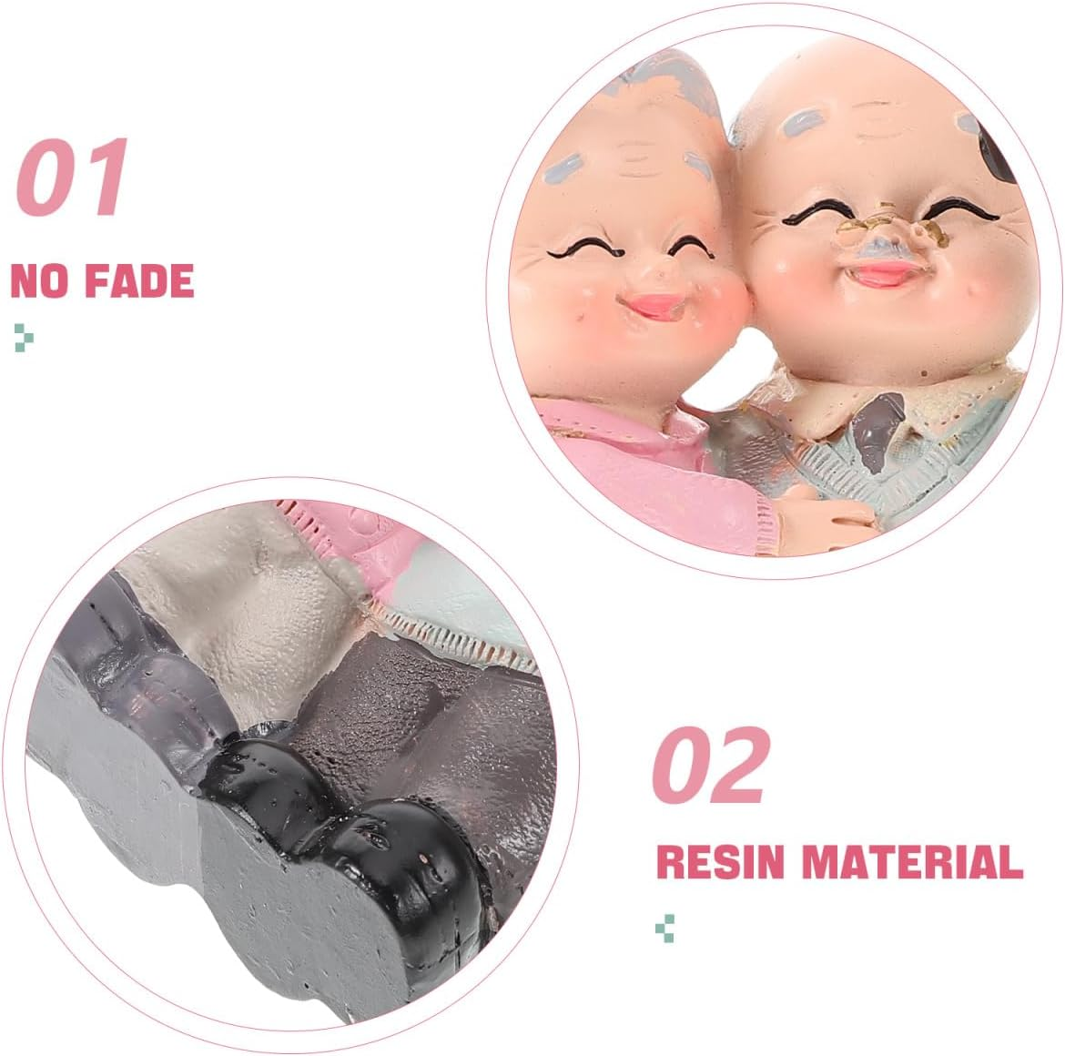 Veemoon Elderly Couple Figures Older Couple Figure Cake Figurines Grandparents Old Couples Figures Cake Grandma Grandpa Desktop Ornament for Valentines Day Anniversary Party Decoration image number 1