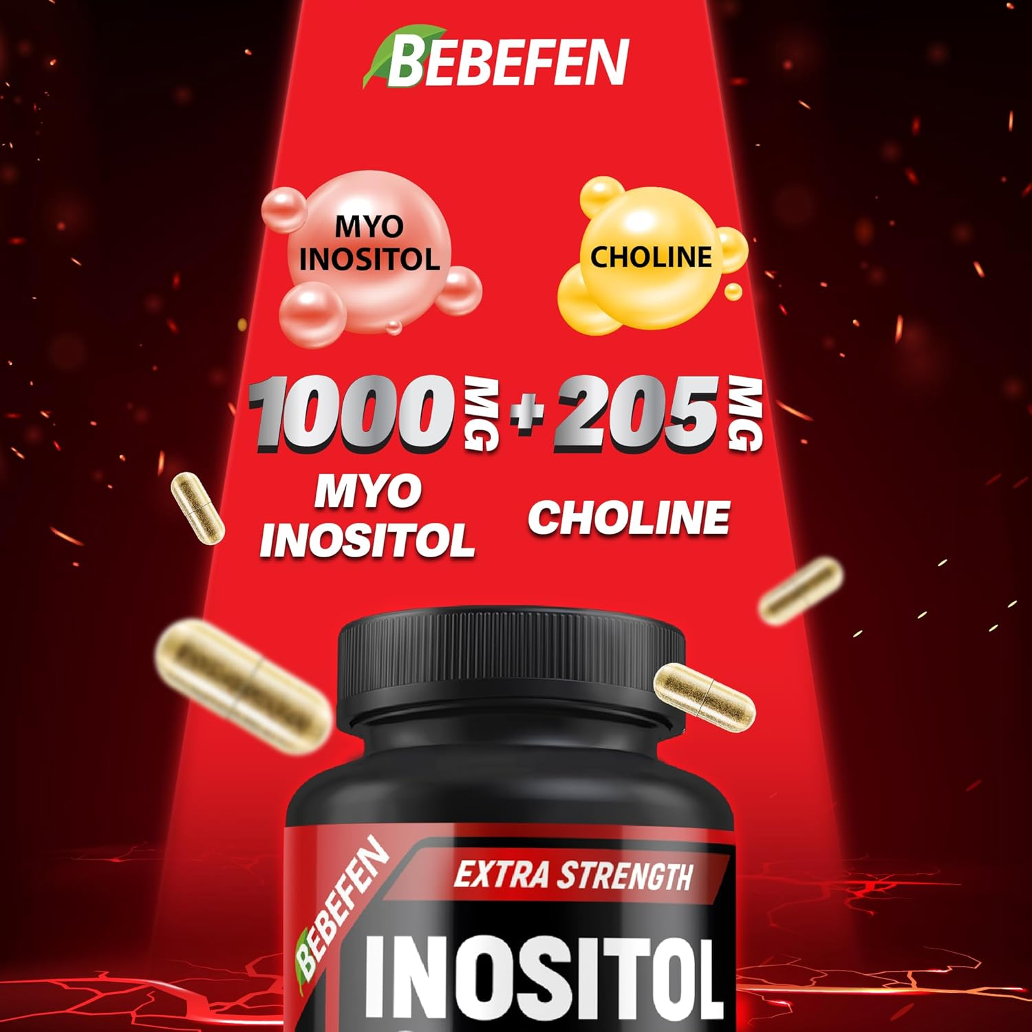 BEBEFEN Choline & Inositol 1500 Mg Supplement | 60 Capsules | Non-Gmo, Gluten Free image number 2