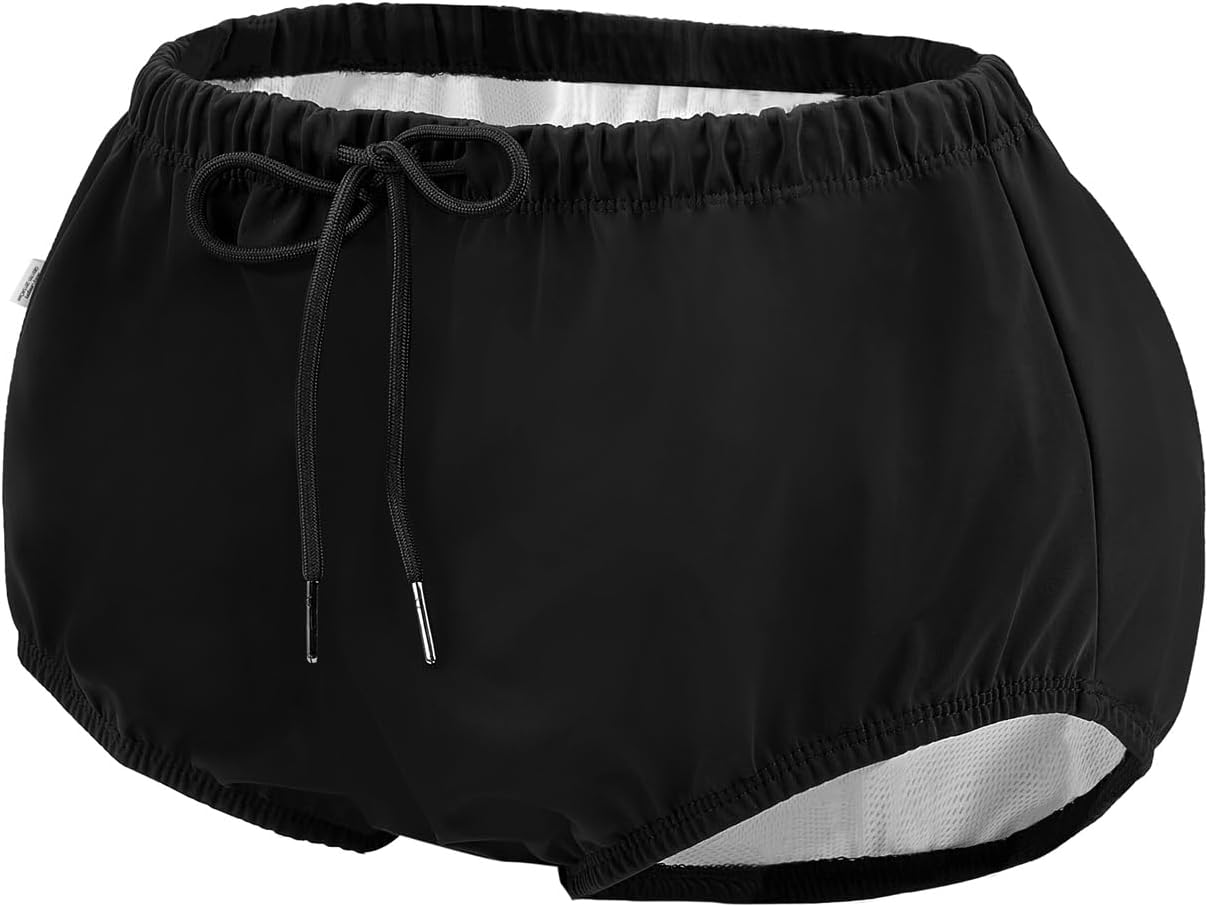 Reusable Adult Swim Diaper Special Needs, Incontinence Plastic Pants Cloth Diaper Cover, Waterproof Training Rubber Underwear（Black, XL image number 5