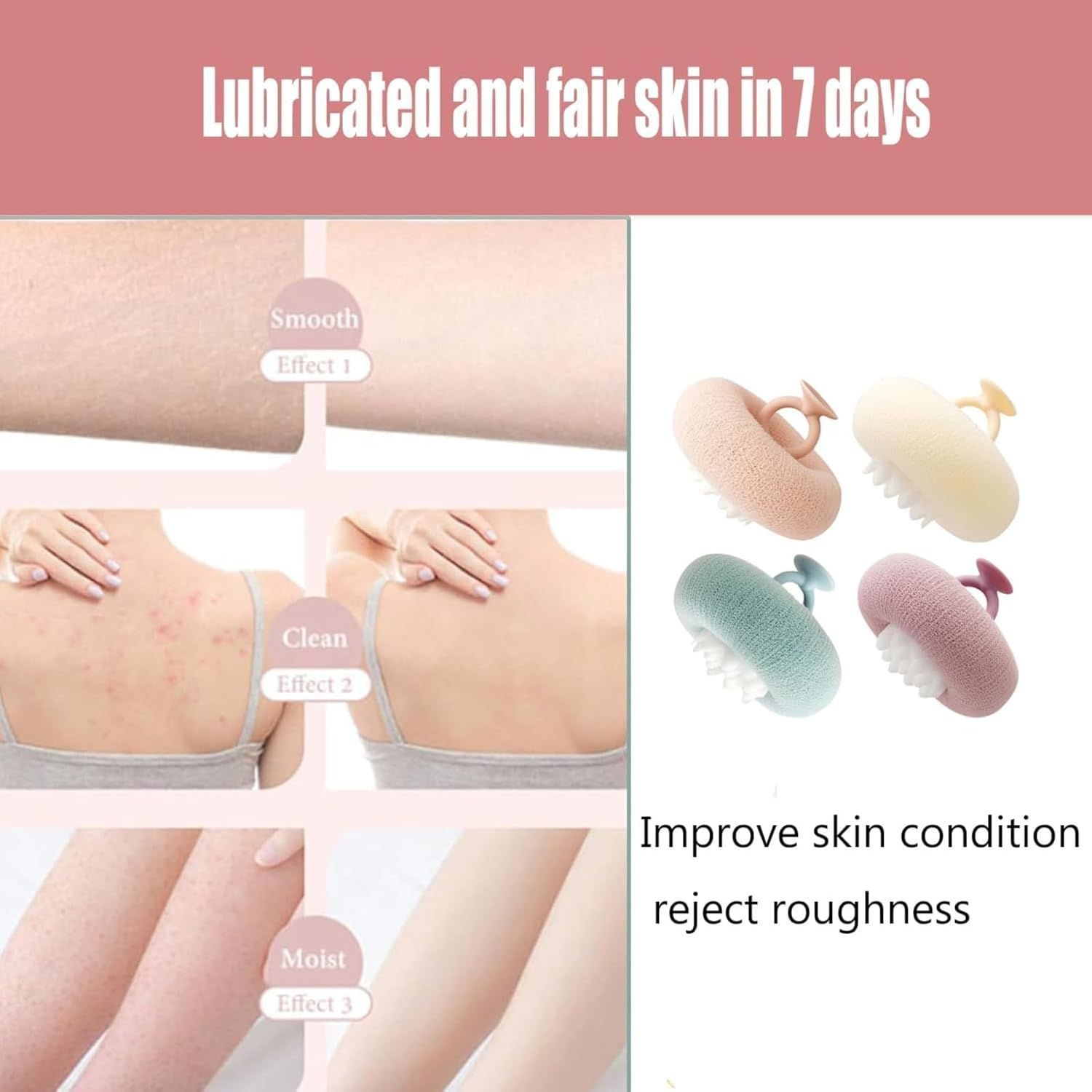 Suction - Cup Bath Sponge - Exfoliating & Massaging Bath Scrubber, anti - Shedding, Imitation Natural Sponge with 3D Honeycomb Structure, Soft & Springy for Effective Scrubbing (Style2-2Pcs) image number 3