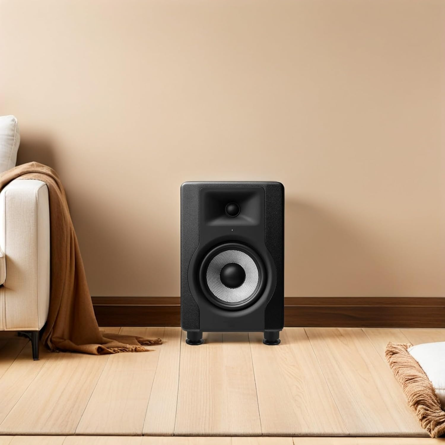 Jojofuny 4Pcs Hifi Speaker Isolation Pads Black Audio Speaker Spike Feet anti Vibration Sound Isolator Pads for Home Audio Systems Turntable CD Player image number 1