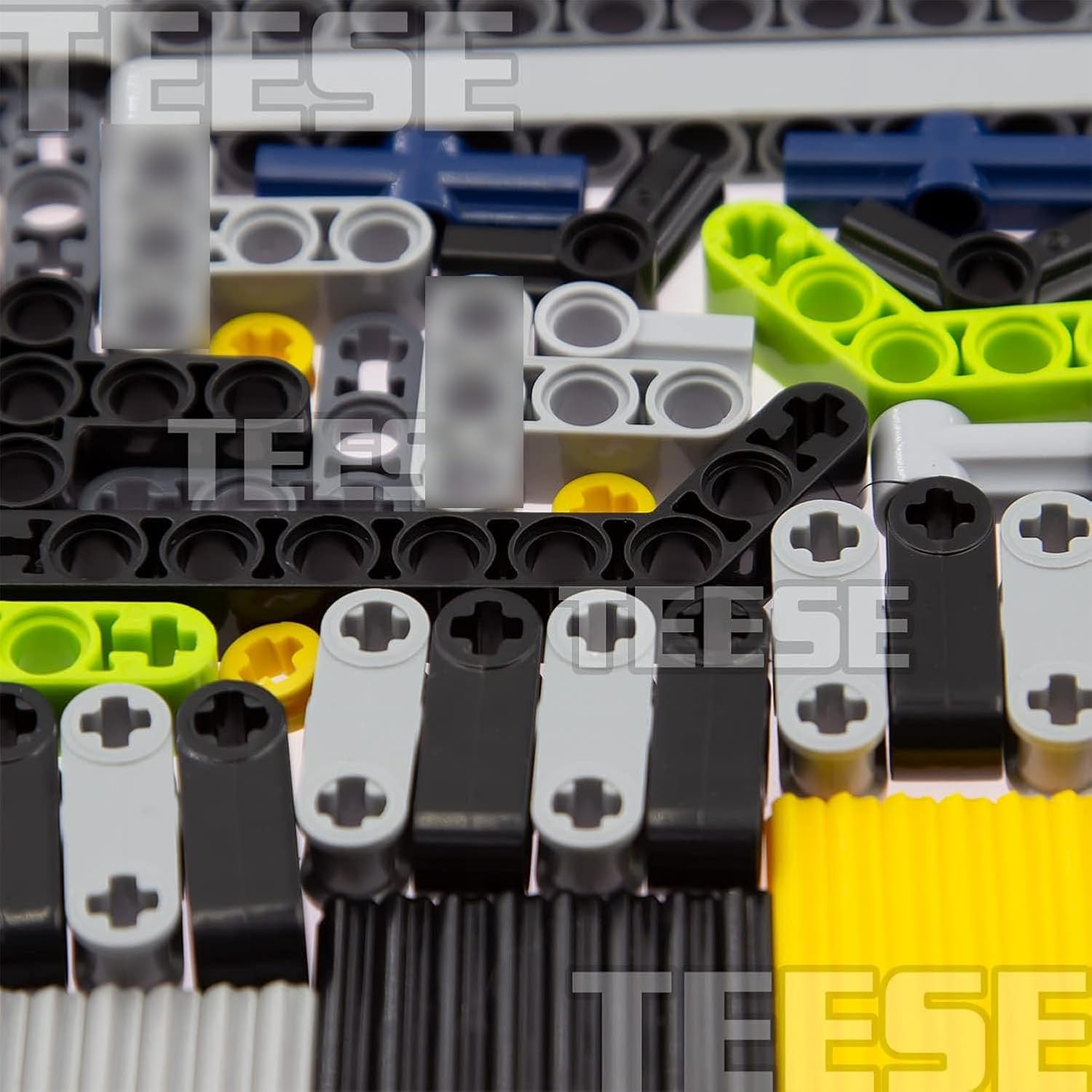 TEESE 415Pcs Beam-Frame-Axles-Pins-Wheel-Rebound-Motor, Compatible with Technic-Parts, for Stem-Moc-Ev3-Project-Track-Car-Bulk- Blocks (Random Color) image number 2