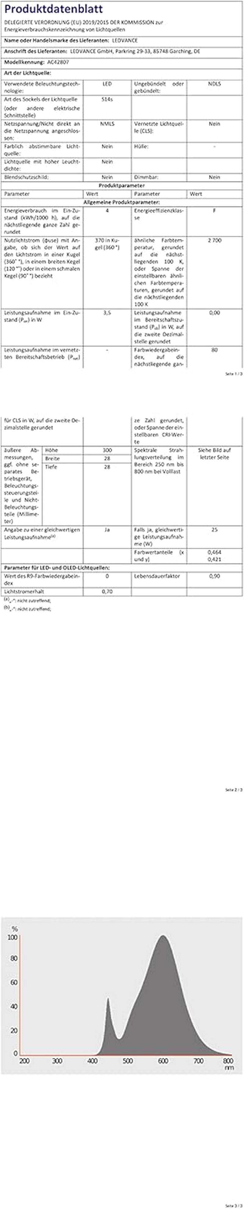 OSRAM Lamps OSRAM Ledinestra 30 Cm Non-Dim 3.2 W / 827 FR S14S, White