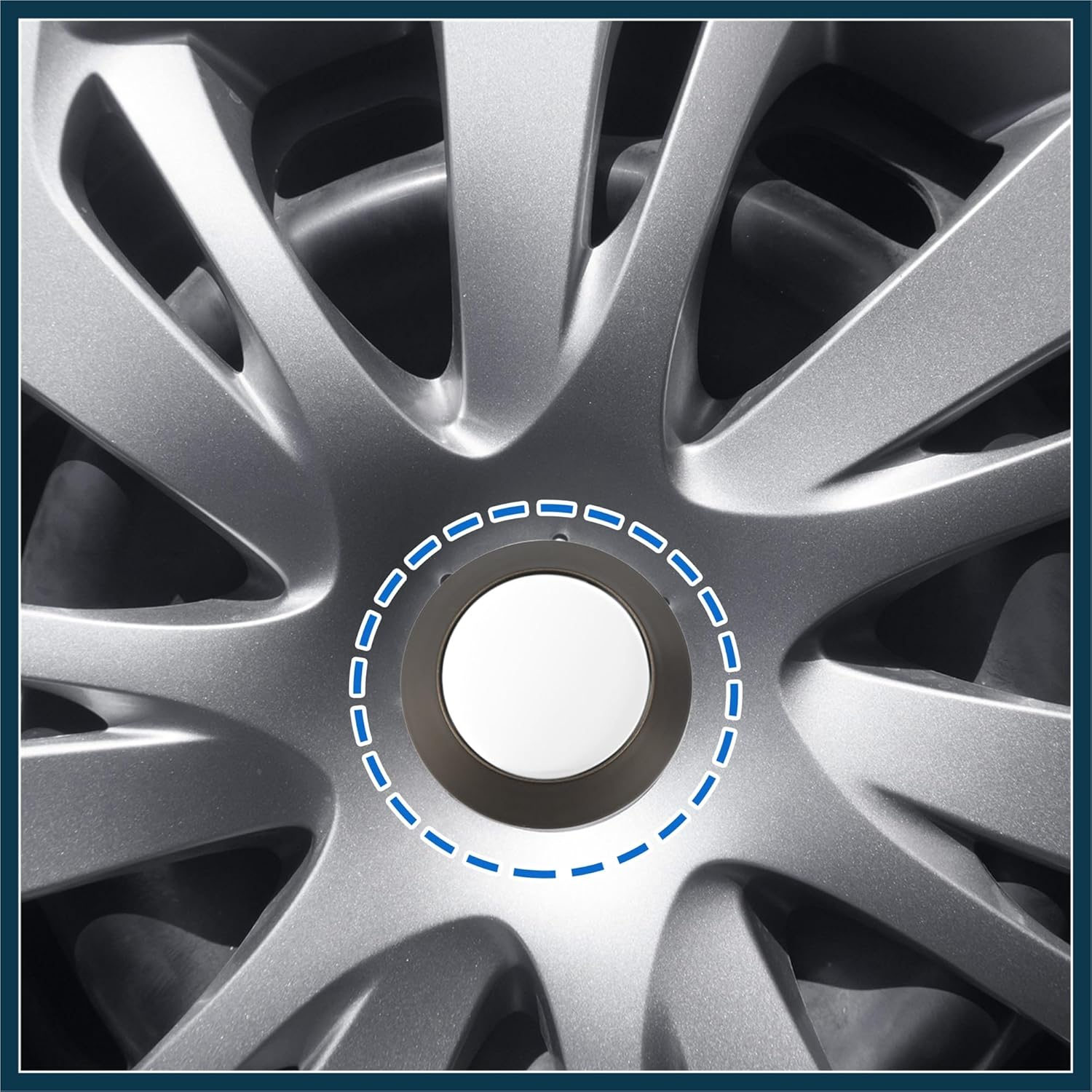 TUCKBOLD 65Mm Dia Car Wheel Center Hub Caps Bronze Tone White - 4 Pcs Automotive Parts image number 1