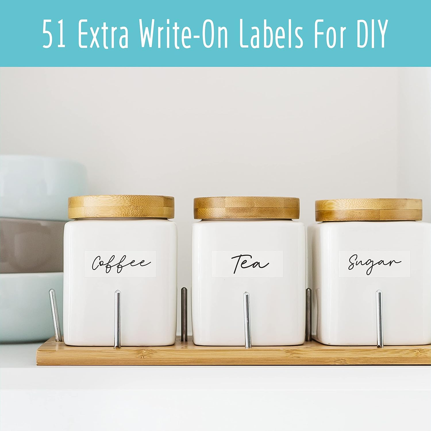 Hebayy 612 Script Pantry Food Labels, Water & Oil Resistant Pantry Label Stickers Food Jar Label for Organization and Storage - Style 1 image number 3