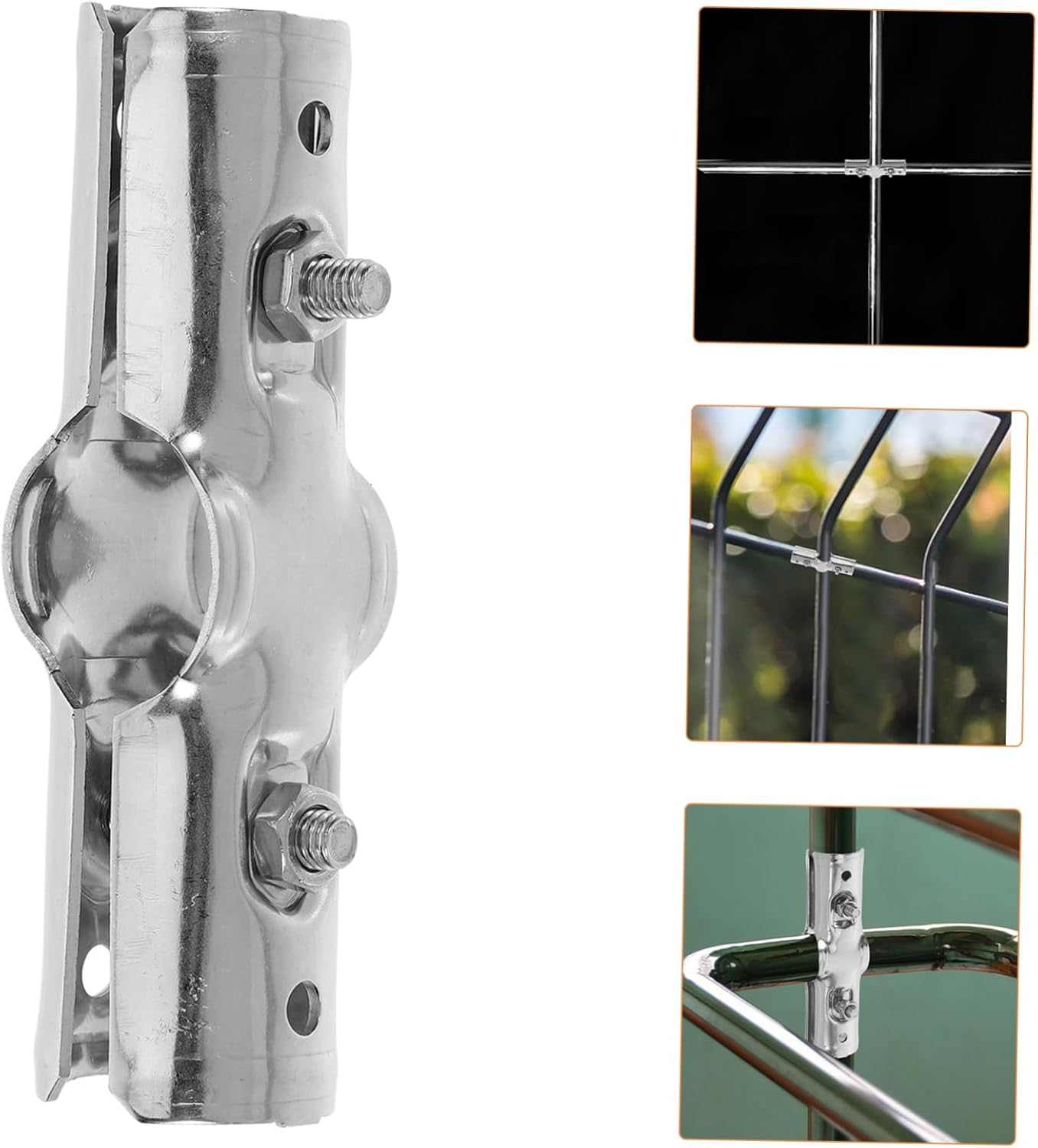 Outanaya 2Pcs Stainless Steel Pipe Connector Pipe Adapter Greenhouse Tube Clamp Zinc-Plated Repair Clamp for Greenhouse Supplies image number 4