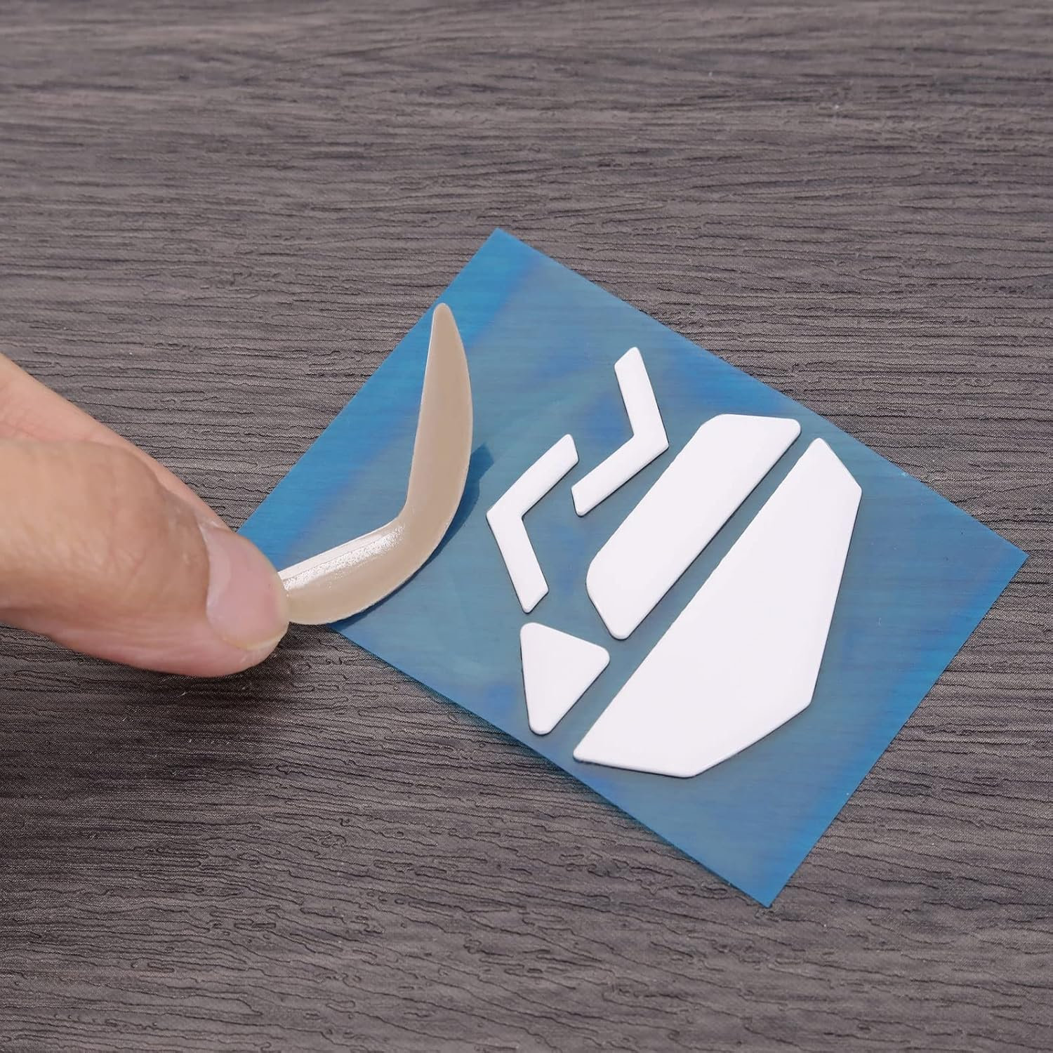 Emagtech 2 Sets Mouse Skates Feet Compatible with Logitech G502 Wireless Gaming Mouse Curved Edges Mouse Feet Mouse Accessories 0.7Mm Thickness White - White image number 2