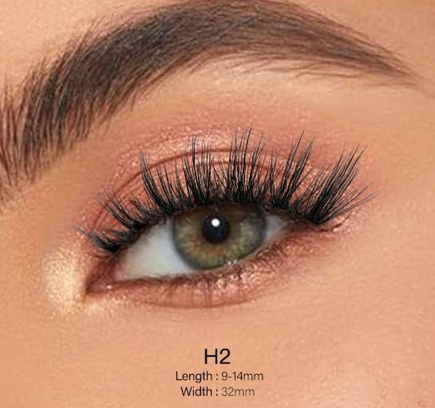 3D False Lashes Wispy Natural Cat Eye Soft Faux Mink Lashes Fluffy Short Reusable Fake Eyelashes 10 Pairs Happy Heartbeat(H2) - H3 image number 2