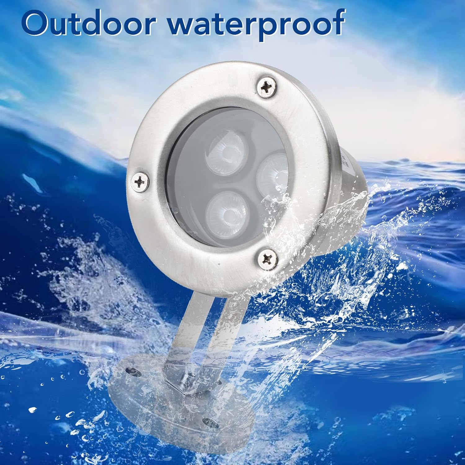 Pond Lights, 3W High Brightness IP68 Waterproof Pond Light, Energy Saving Stainless Steel Submersible Fountain Lights, for Outdoor Garden Pond Fountain (Pure White) - Warm White image number 3