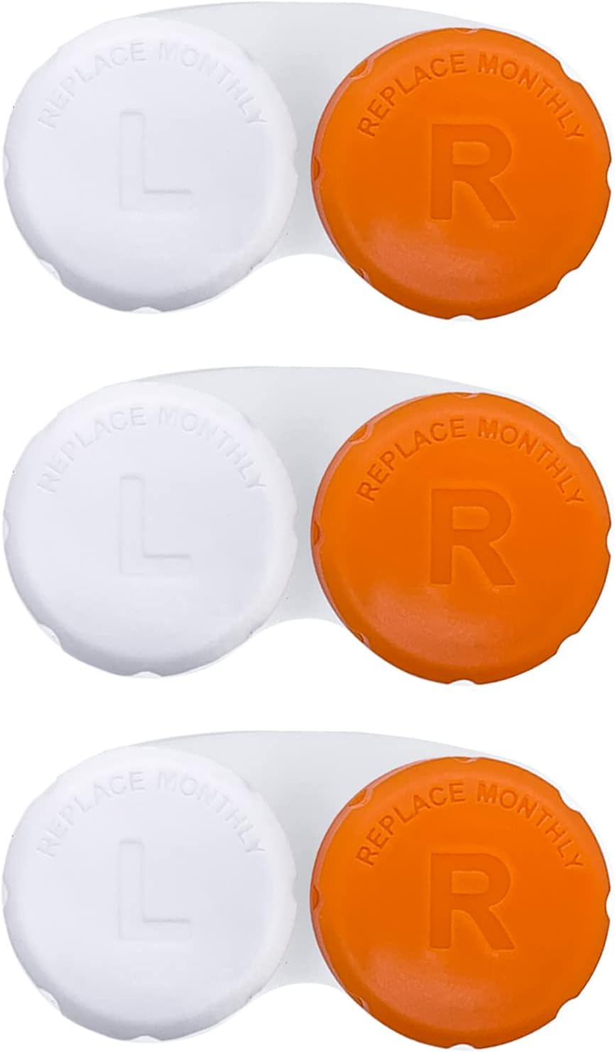 Case for Contact Lens, Travel Daily Use 3 Pack Orange image number 5