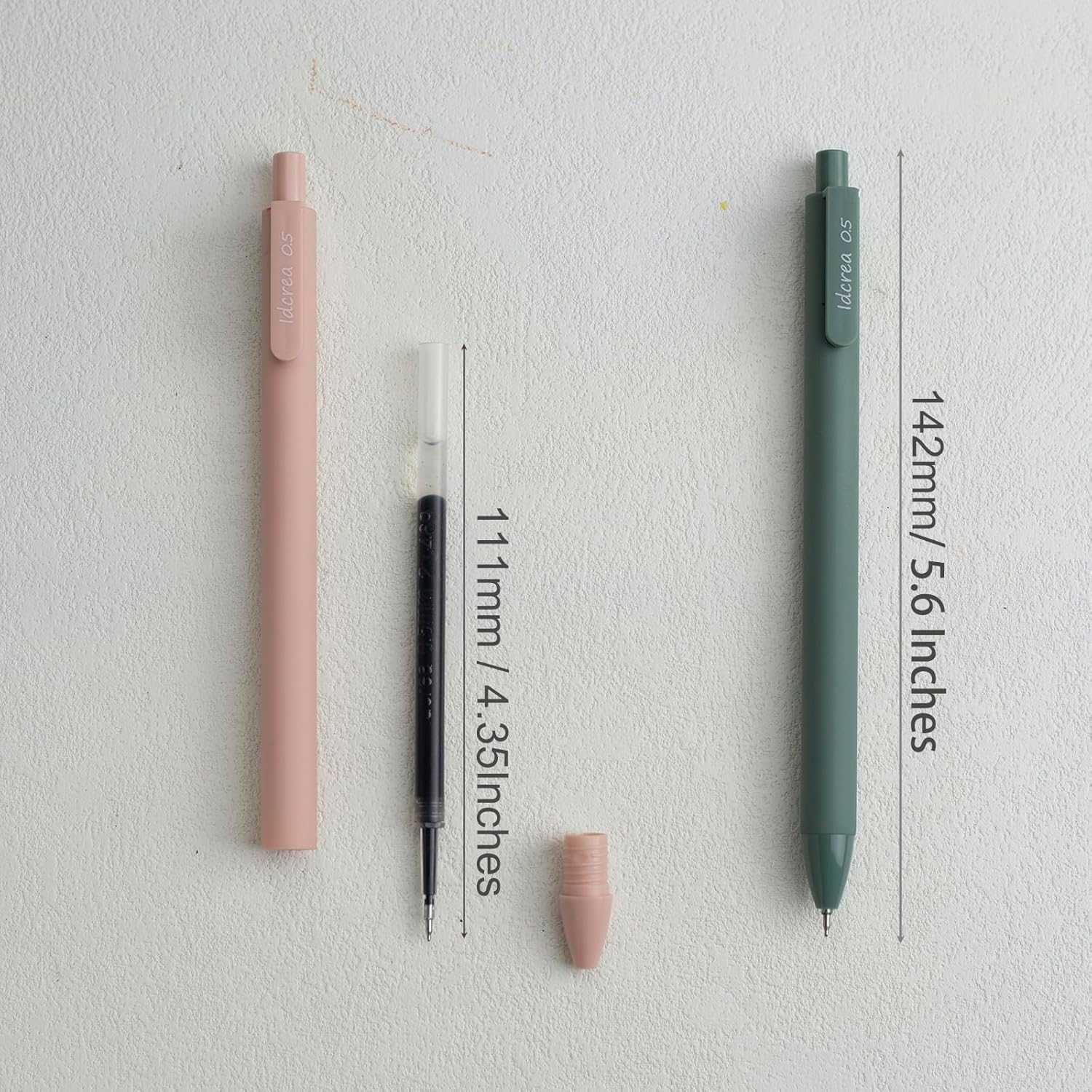 Idcrea Gel Ink Retractable Pens, 0.5Mm Fine Point, Black Ink, Molandi Soft Touch, 6 Pack image number 4