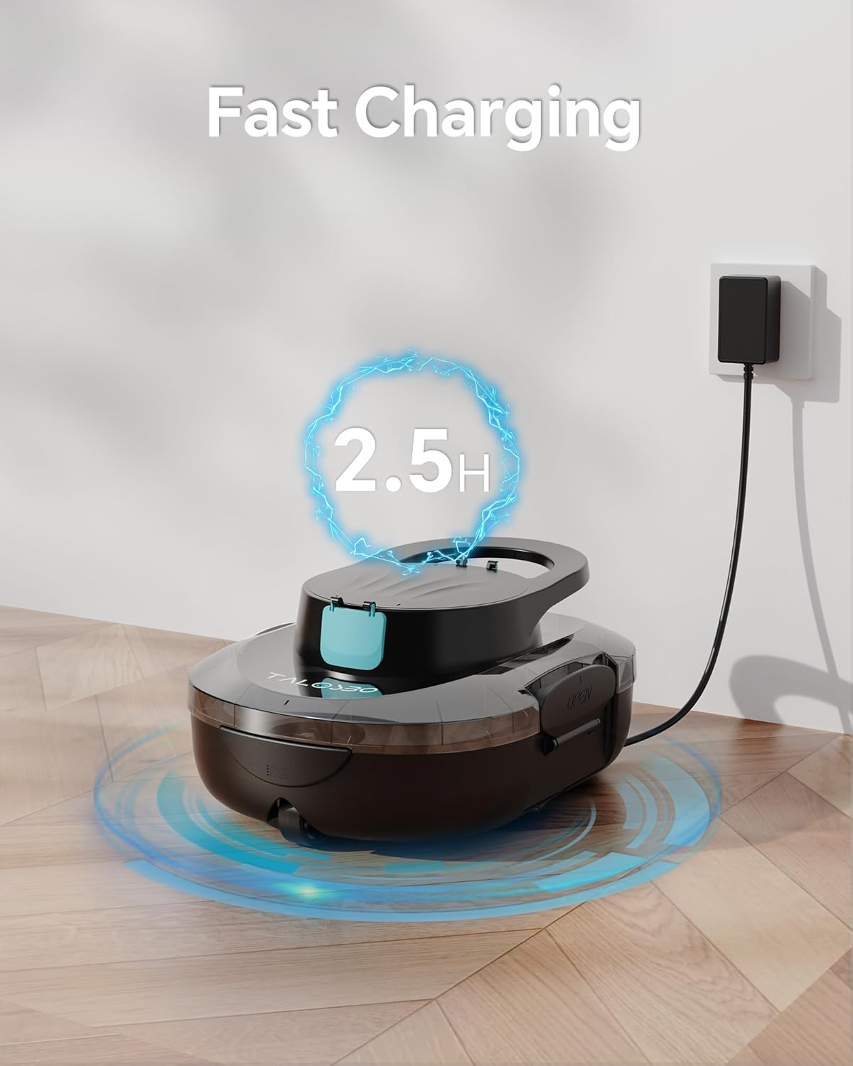 Pleco S1 Cordless Robotic Pool Cleaner with 75-80Mins Runtime, Small Pool Vacuum for Above-Ground Pools up to 60㎡, Lightweight, Auto-Parking, Black image number 6