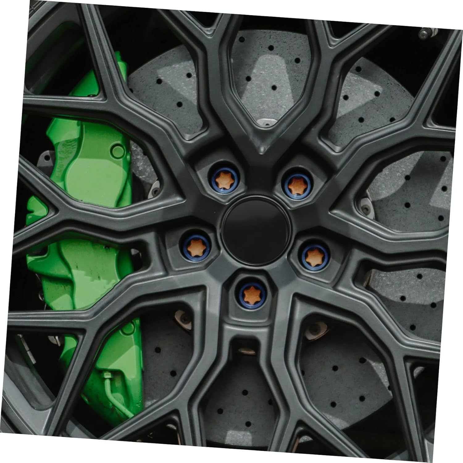 Happyyami 4Pcs Vehicle Wheel Center Caps Black Automotive Rim Hub Covers Replacement Accessories for Car Wheel Hub Decoration Suitable for Season Use image number 4