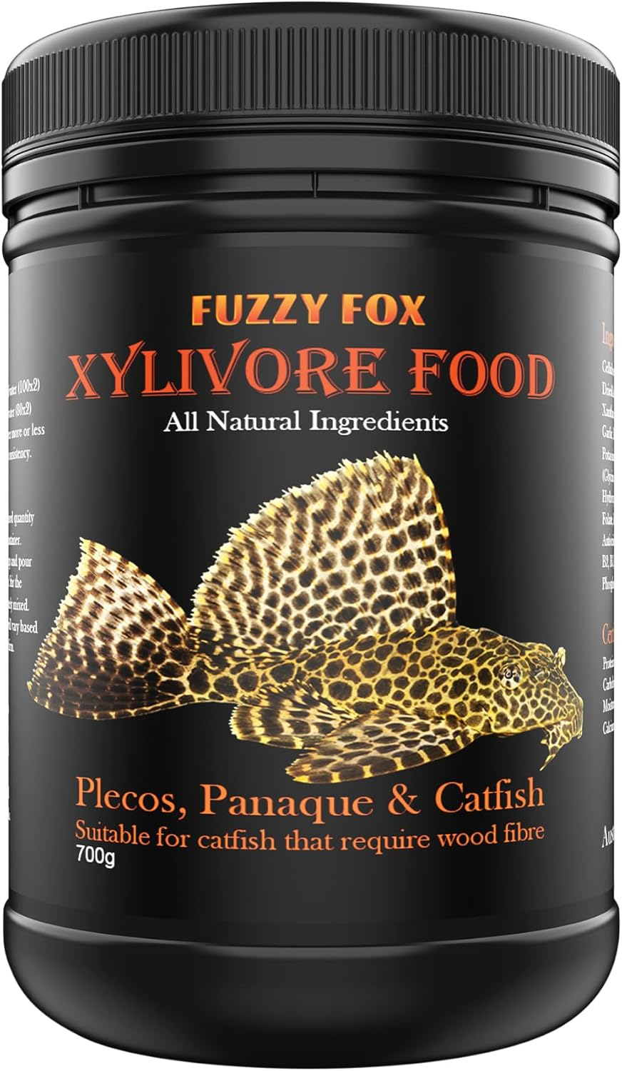 Fuzzy Fox Xylivore Gel Mix Fish Food, Wood-Based Nutrient Powder with Spirulina, Vitamin C, and More for Sucker Fish, Plecos, Cat Fish & Aquatic Pets, 700G image number 1