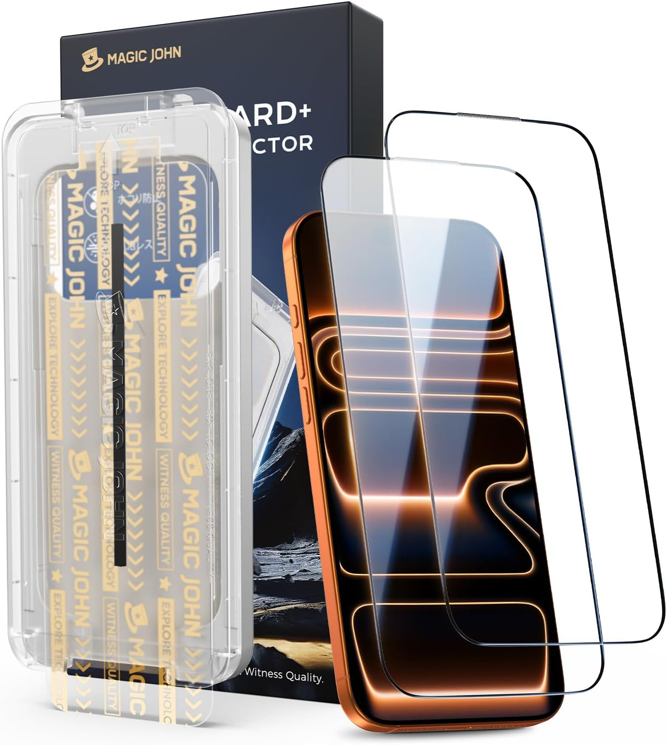 MAGIC JOHN 3Rd Gen Upgraded 2 Pack for Iphone 17 Pro Max Screen Protector 6.9 Inch, HD Clear, Shatterproof Tempered Film, Auto Dust-Elimination, Bubble Free, Easy Installation image number 3