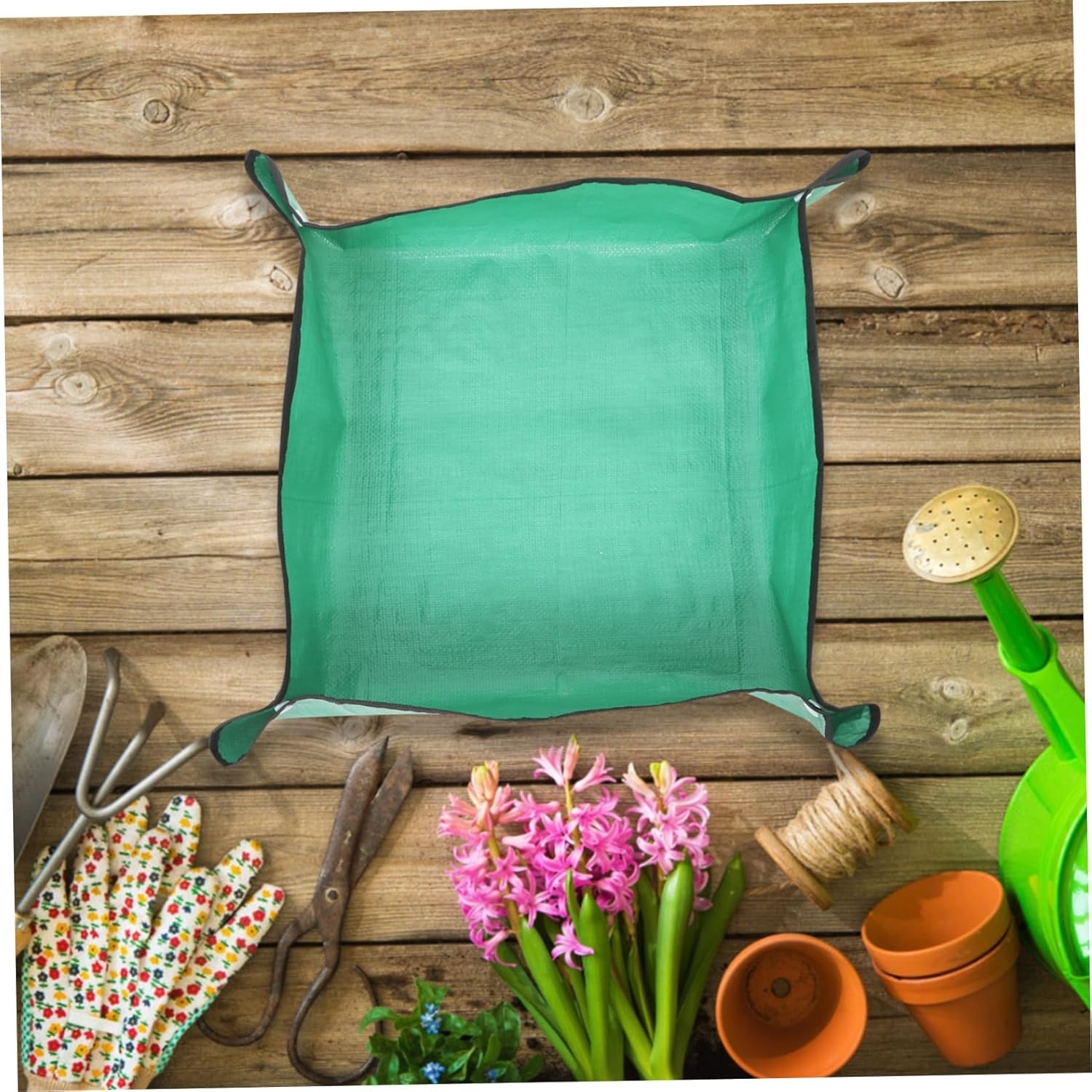 MOBUTOFU 2Pcs Versatile Square Plant Mat Foldable Easy Clean for Indoor Outdoor Gardening image number 3