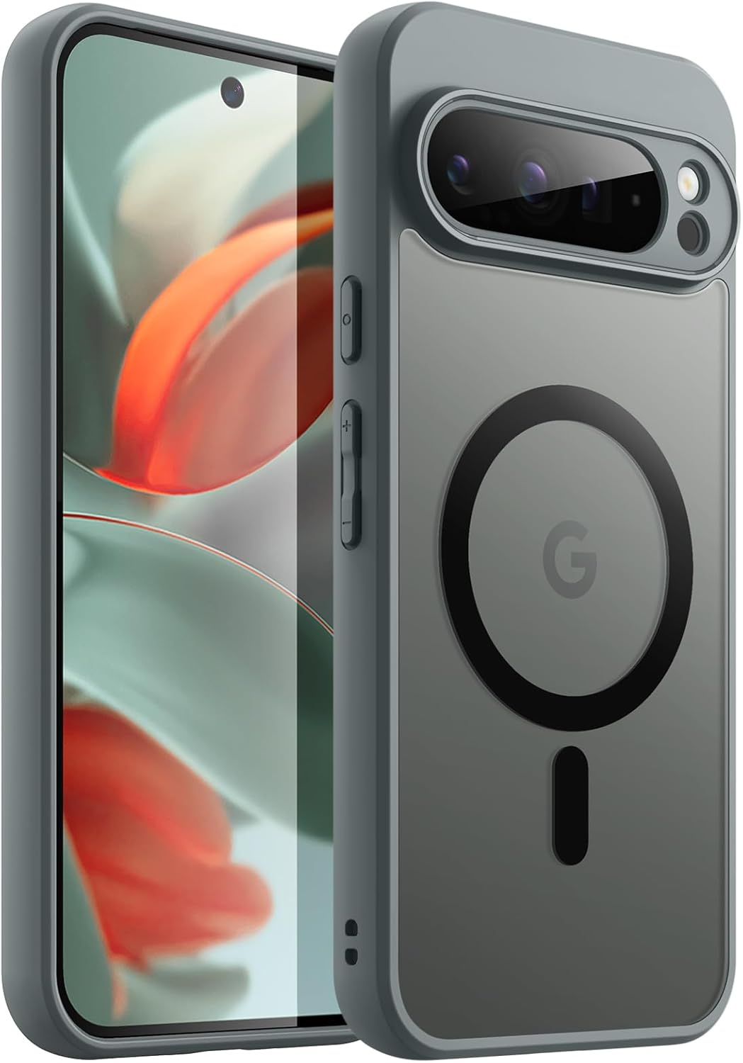 Jetech Magnetic Case for Google Pixel 8 Pro 6.7-Inch 2023, Compatible with Magsafe, Translucent Matte Back Shockproof Phone Cover (Obsidian)