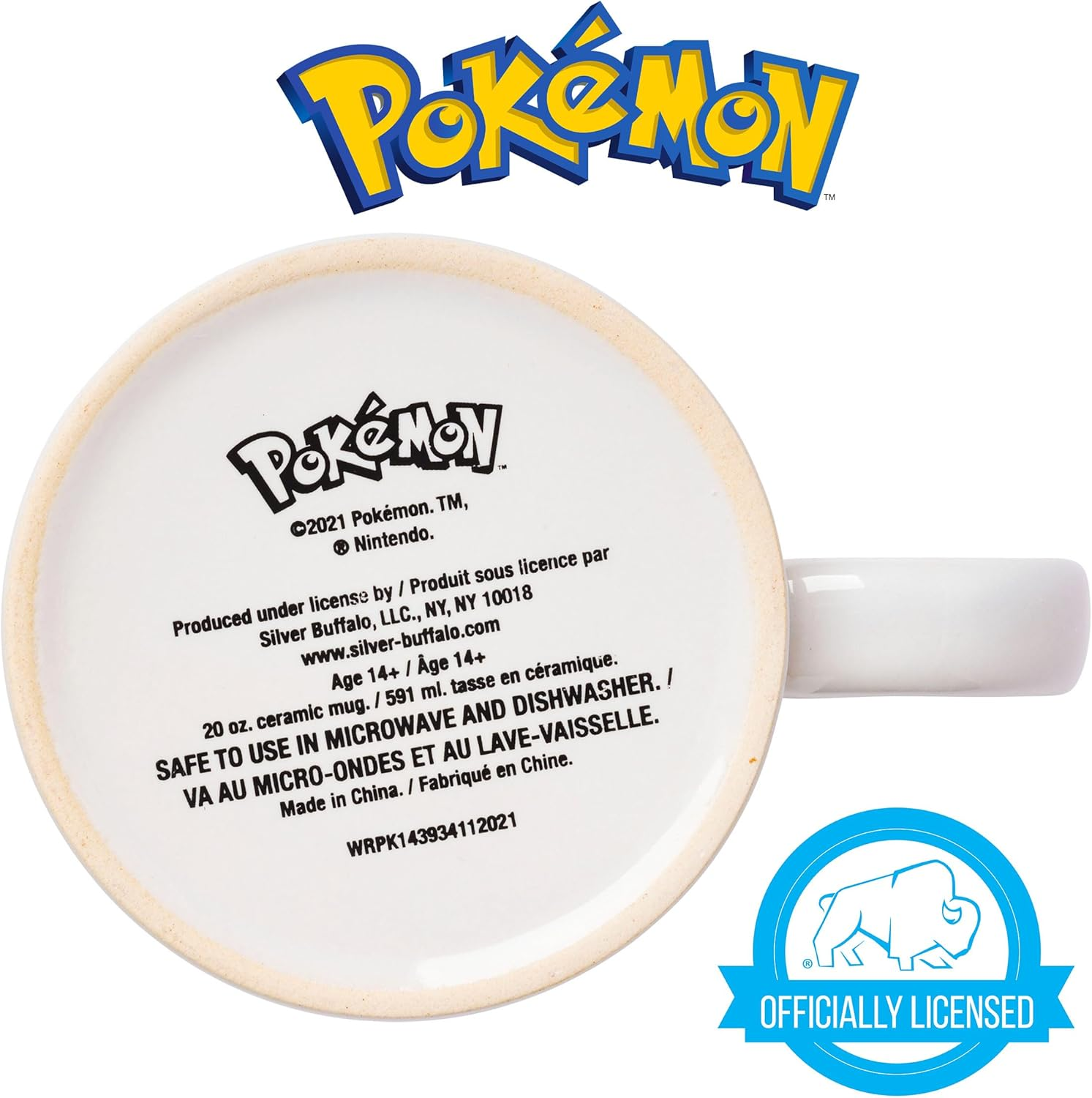 Silver Buffalo Pokemon Snorlax but First Coffee Ceramic Mug, 20 Ounces image number 6