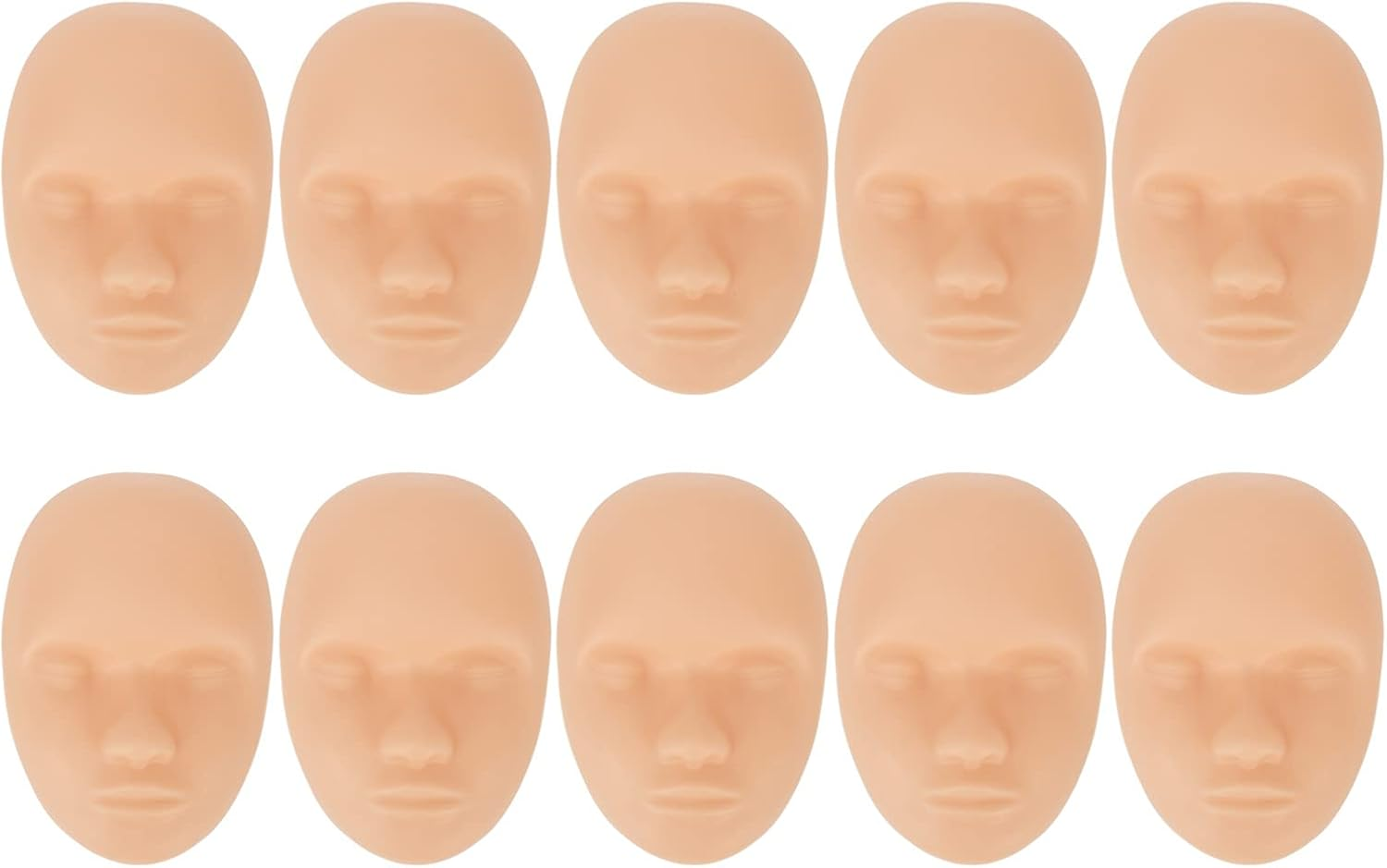 10 Pack Microblading Practice Skin Heads, 3D Soft Silicone Replacement Heads for Eyebrow & Lip Microblading, Universal Fit image number 1