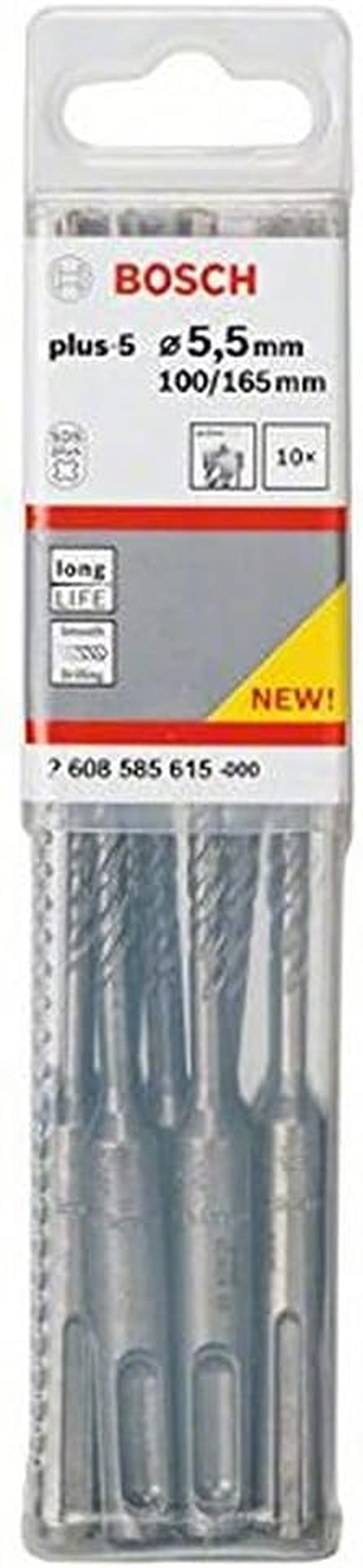Bosch 2608587801 Sds-Plus-5 Masonry Drill Bit, 3Mm X 50Mm X 110Mm, Grey
