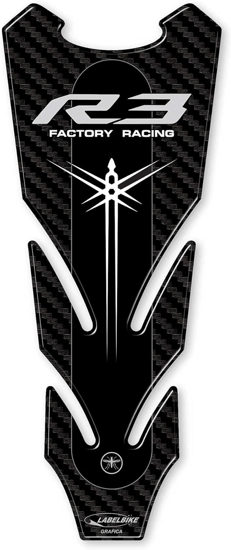 Labelbike - 3D Sticker Motorcycle Tank Cap Protection and Decoration in Resin Compatible with Yamaha YZF R3 2015-2018 - Carbon Look image number 3