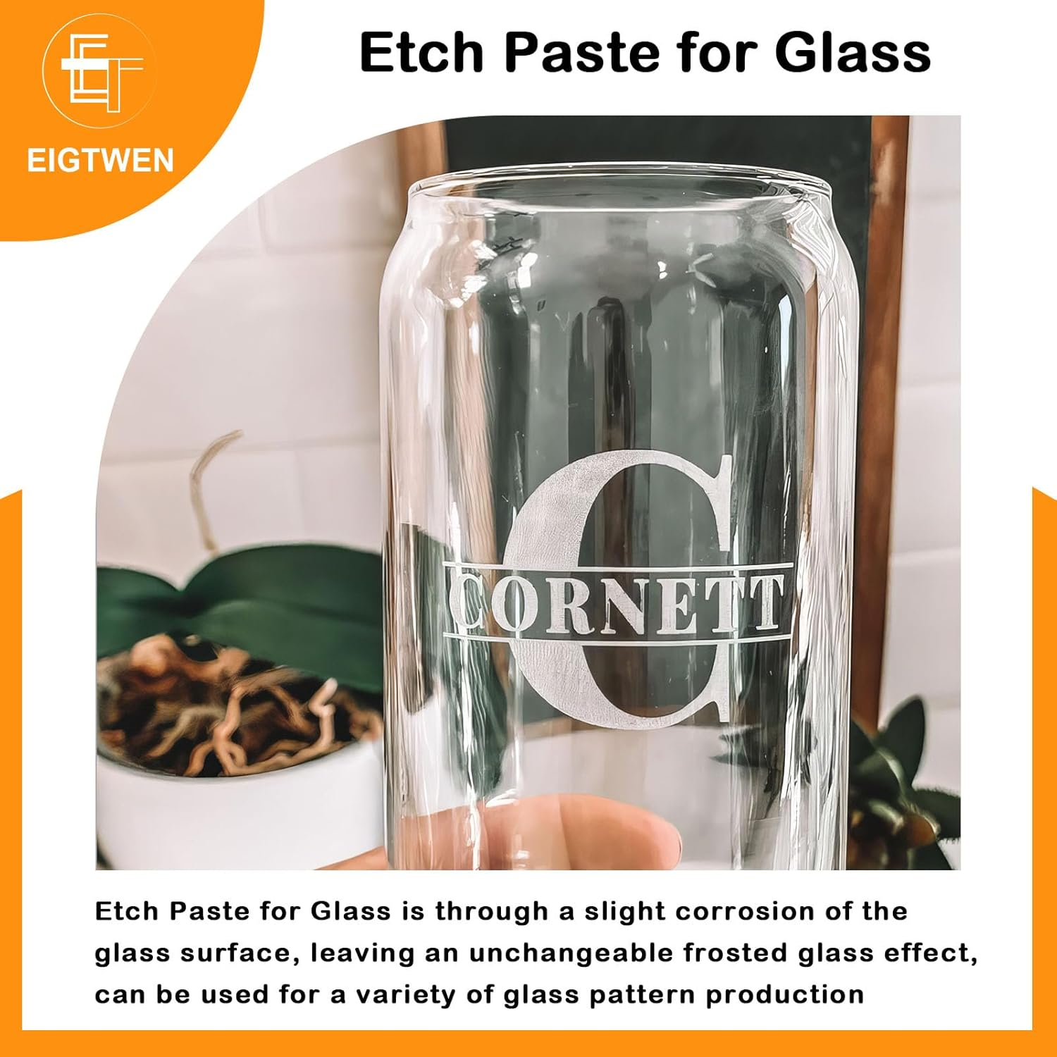 300G Glass Etch Paste Kit, Etching Paste for Glass Creates a Variety of Beautiful Designs on Glass Surfaces, Etch Gel Is Suitable for Glass Windows, Glass Cups and Other Glass Surfaces image number 1
