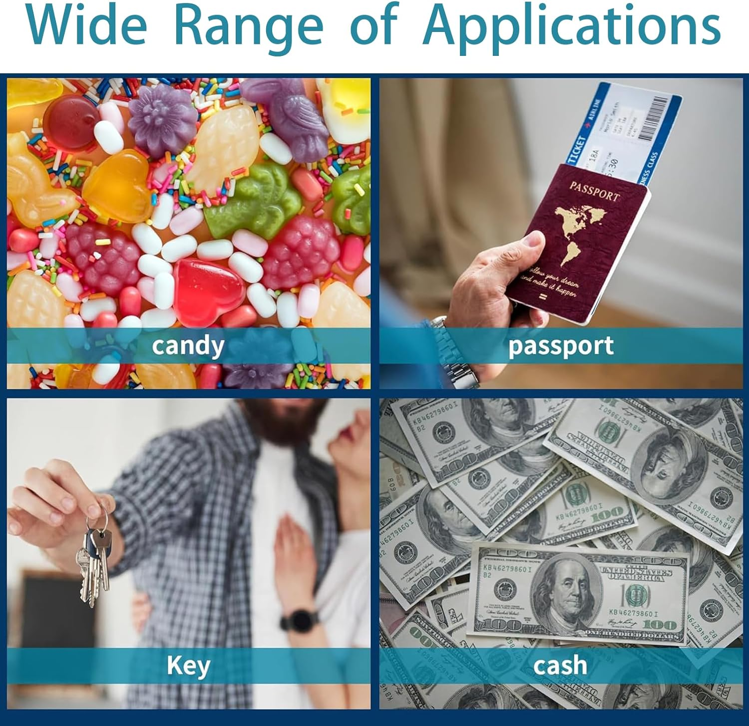 Wilsonzin Pack of 2 Children'S Wallet, Chest Bag, Shoulder Bag, Travel Purse, Bag, Shoulder Bag, Chest Bag for Passport, Credit Cards, Mobile Phone (Black/Blue), Black, Modern image number 4