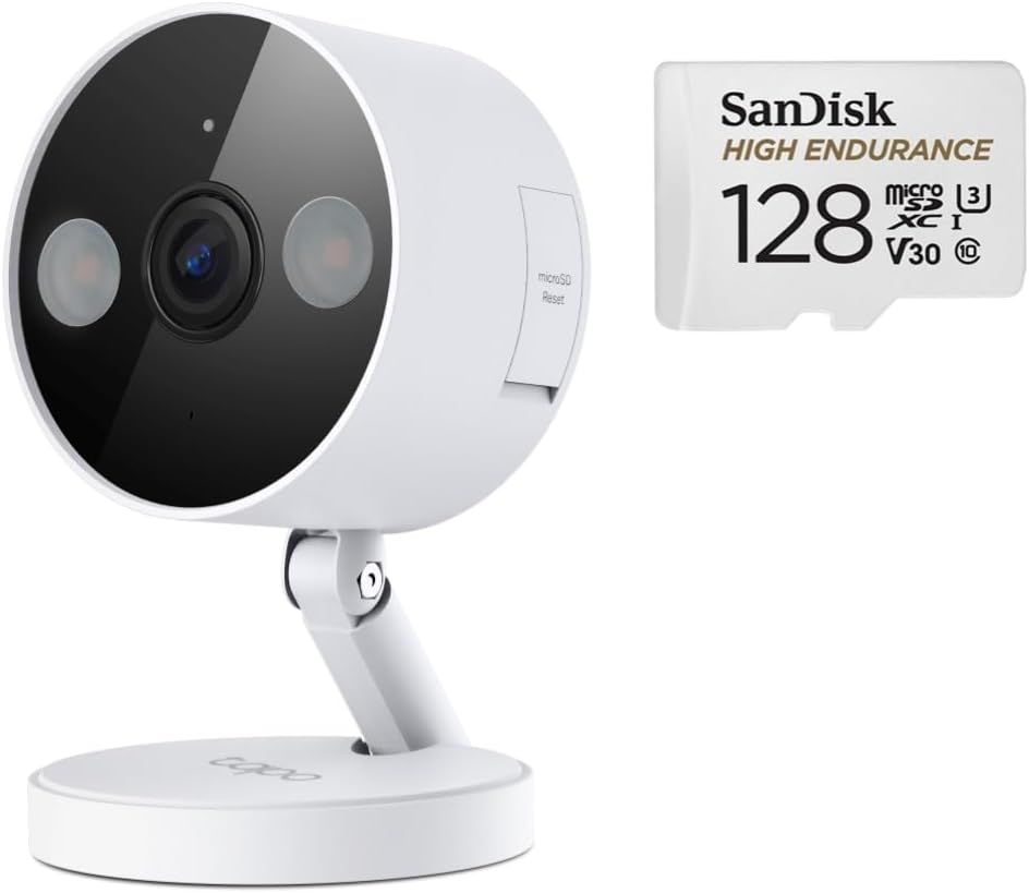 Tp-Link Tapo AI Smart Home Security Wi-Fi Camera, Baby Monitor, 2K, Night Vision, AI Detection, Voice Control(Tapo C120) & Sandisk High Endurance Microsdxc Card, UHS-I, C10, U3, V30(SDSQQNR-128G-G) image number 3