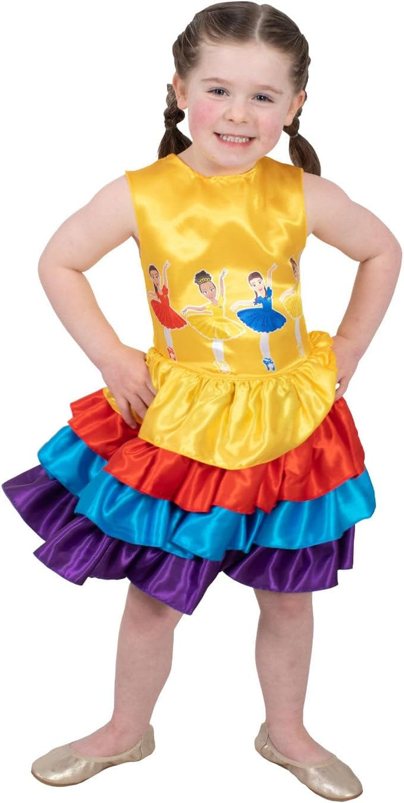 Wiggles Ballerina Multi-Coloured Dress Costume for Kids - the Wiggles - Small (3-5 Yrs) image number 1