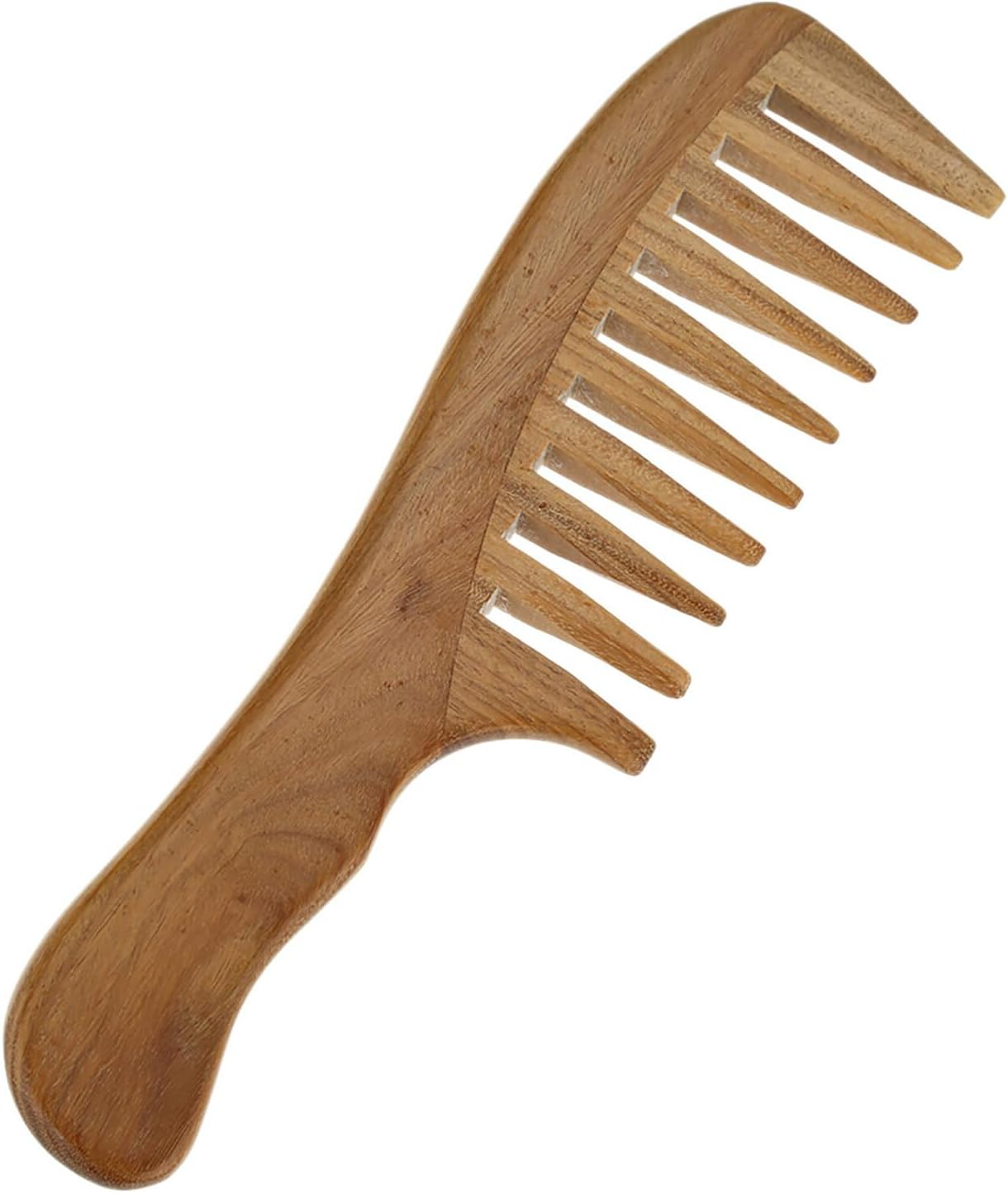 Oimzzr 1 Pc Wooden Comb Natural Green Sandalwood Handmade Wide Tooth Wooden Comb Massage Comb Handmade Comb Hair Care image number 3