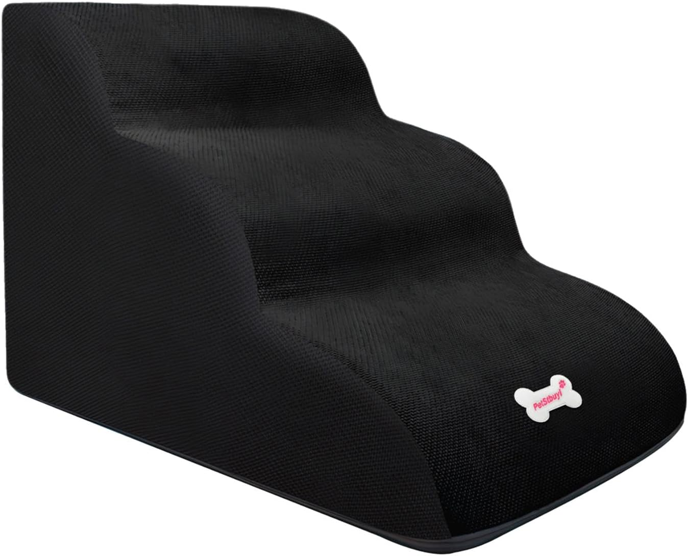 B Baosity Pet Dog Stairs Dog Climbing Ladder 3 Steps Dog Ramp for Older Dogs Portable Detachable Cover anti Slip Dog Steps Cat Stairs for Car High Bed, White