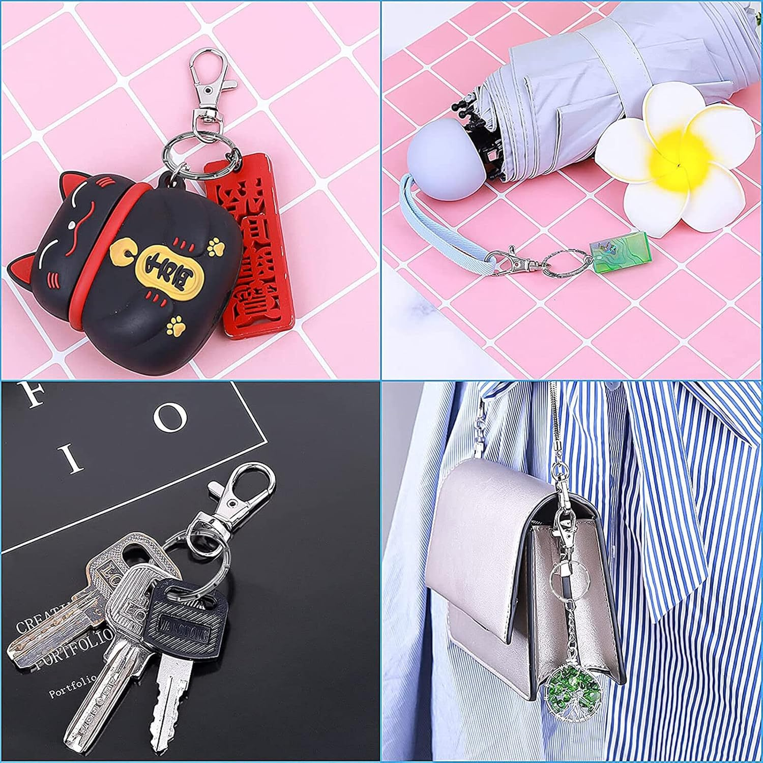 60Pcs Flat Key Rings,Party BESTBUY Keys Ring,Metal Keychain Rings,Split Keyrings Flat Circle Ring for Car Office Home Dog Tag Household O round Keyring Attachment (Silver 25Mm/1 Inch) image number 4