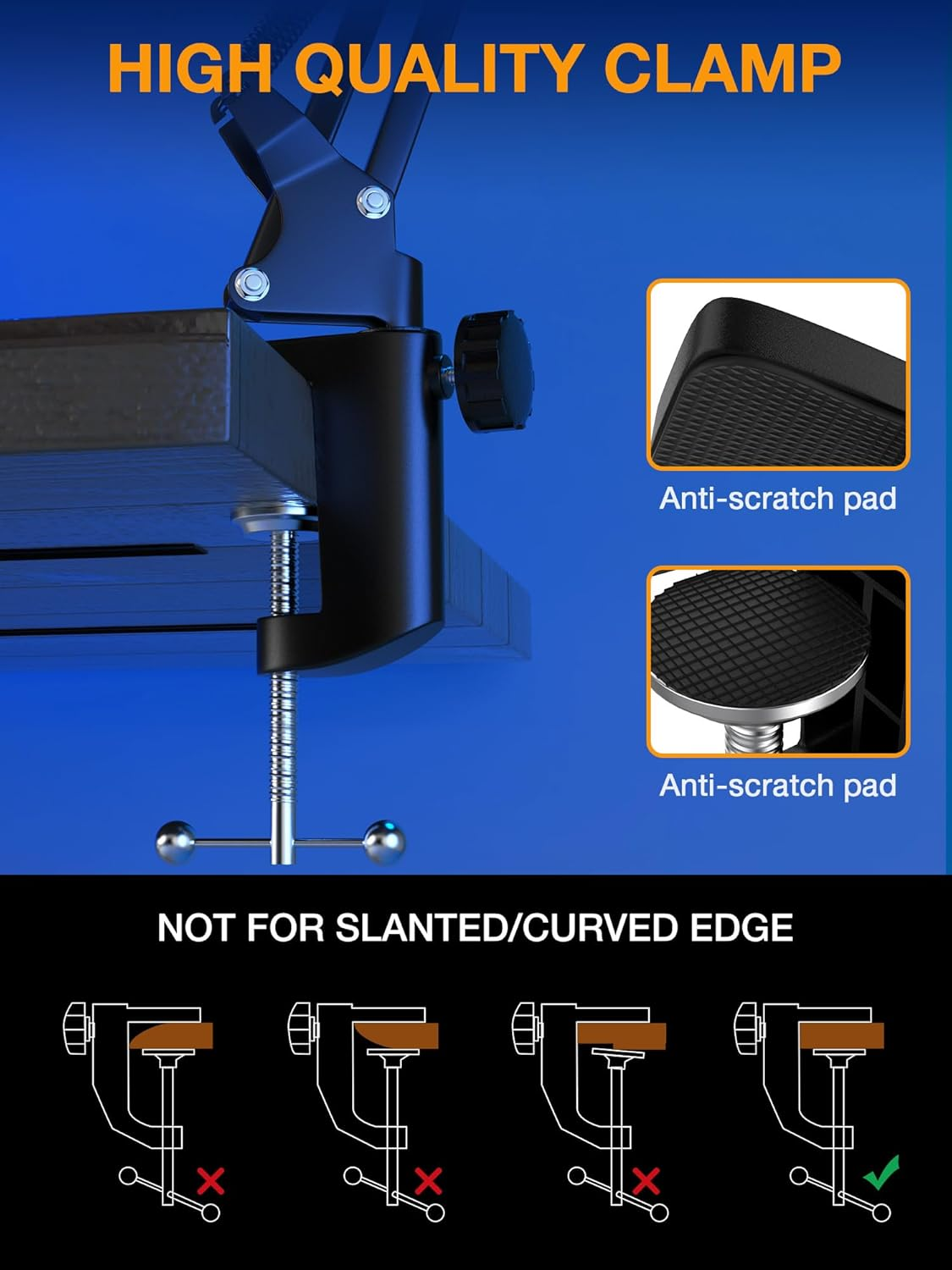 SUNMON Quadcast Boom Arm Mic Stand, Adjustable Suspension Boom Scissor Arm Stand for Hyperx Quadcast, Quadcast S &ndash; RGB USB Condenser Microphone By image number 4