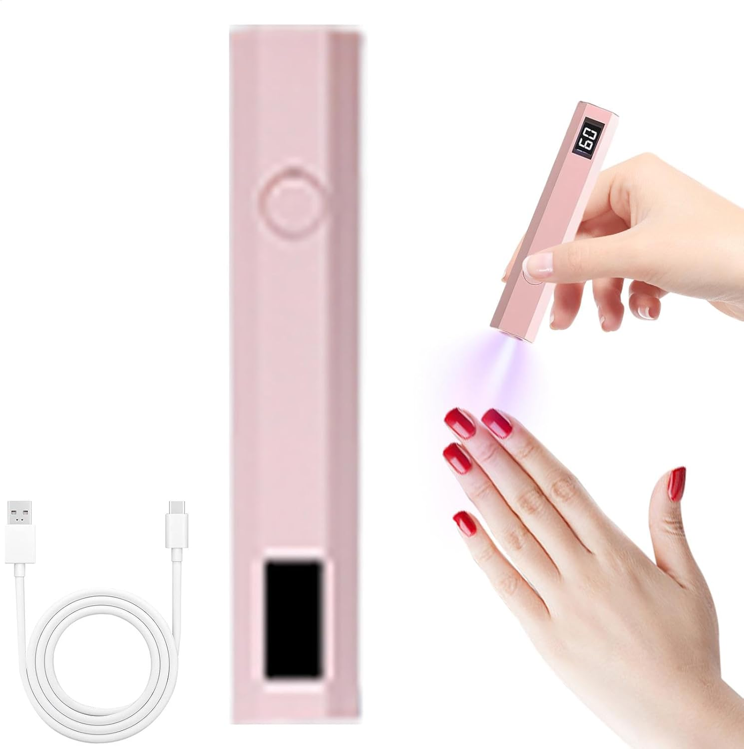 UV Pen Light for Nails | Small Rechargeable Pen for Nails with LED Display,Portable Cordless Handheld Glue Dryer Lamp with 2 Timer for Women Stickers