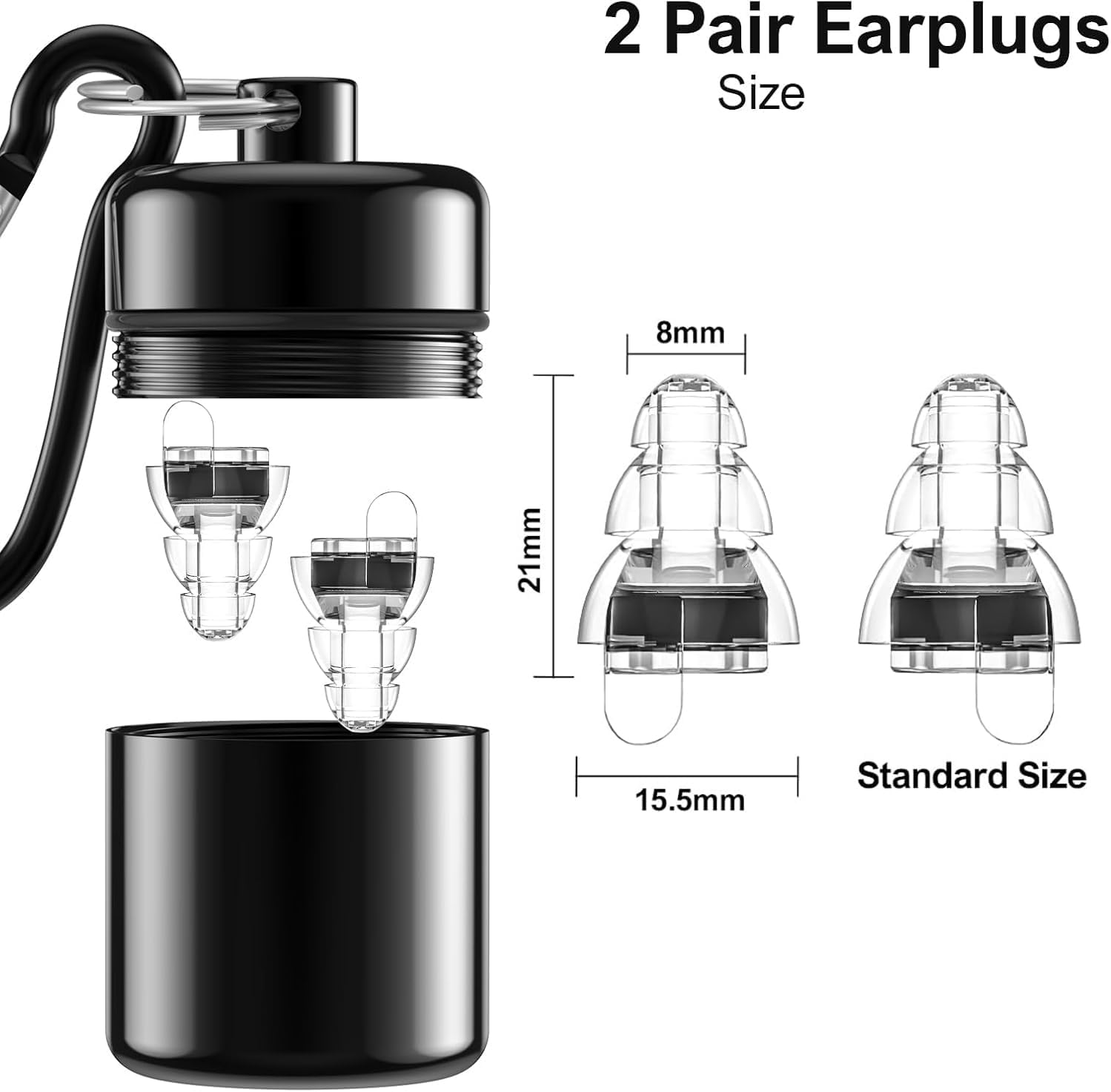 High Fidelity Concert Earplugs for Concerts Musicians，Earplugs for Noise Reduction, 24Db Advanced Filter Technology Ear Protection for Music Festivals,Dj'S, Nightclub, Drummers - 2 Pairs (Black Blue）