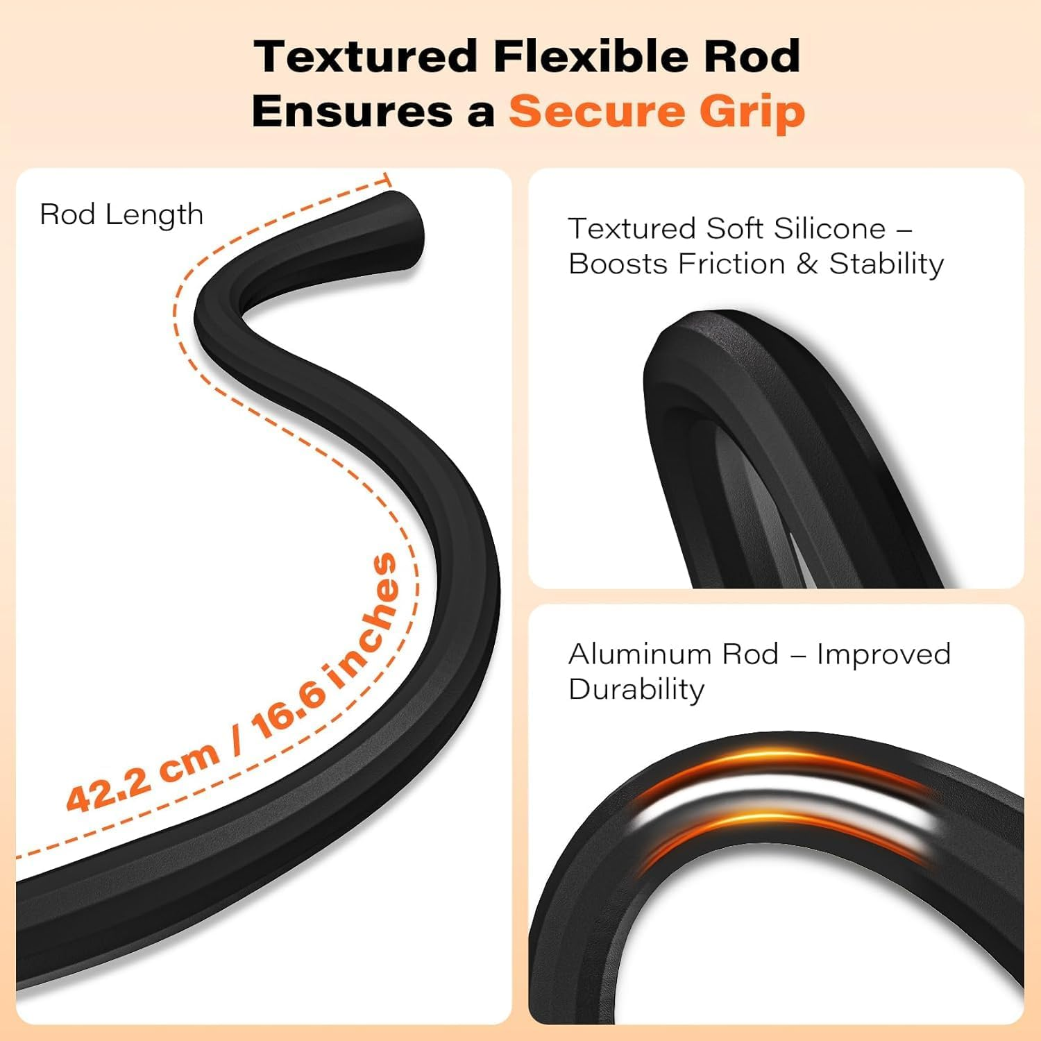 Uoffis Baby Monitor Mount, Camera Shelf, Flexible Camera Holder, Universal Compatible Size, Adjustable Crib & Furniture Attachment for Baby Monitors(Black) image number 2