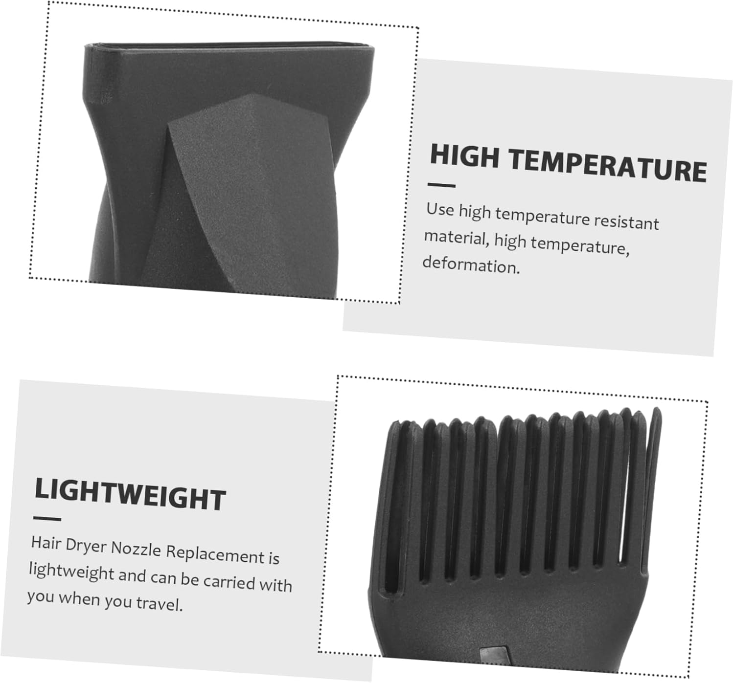 10Pcs Hair Dryer Nozzles and Combs Set, Narrow Concentrator Blow Dryer Attachments, Heat Resistant Styling Tools for Professional Salon and Home Use image number 5