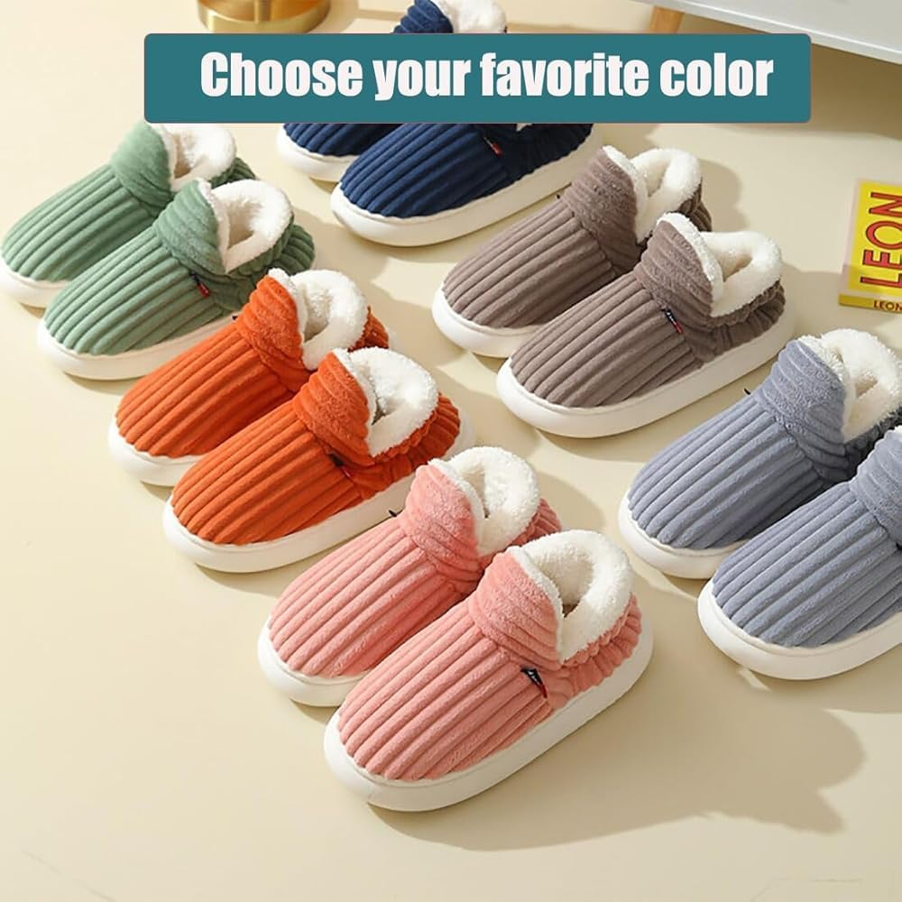 Pluffi the Cozy & Stylish Slipper,Pluffi Slipper Booties,Unisex Winter Cozy Fashion Slippers,Plush Warm Home Slippers (7.5-8 Women/6.5-7 Men,Gray) image number 5