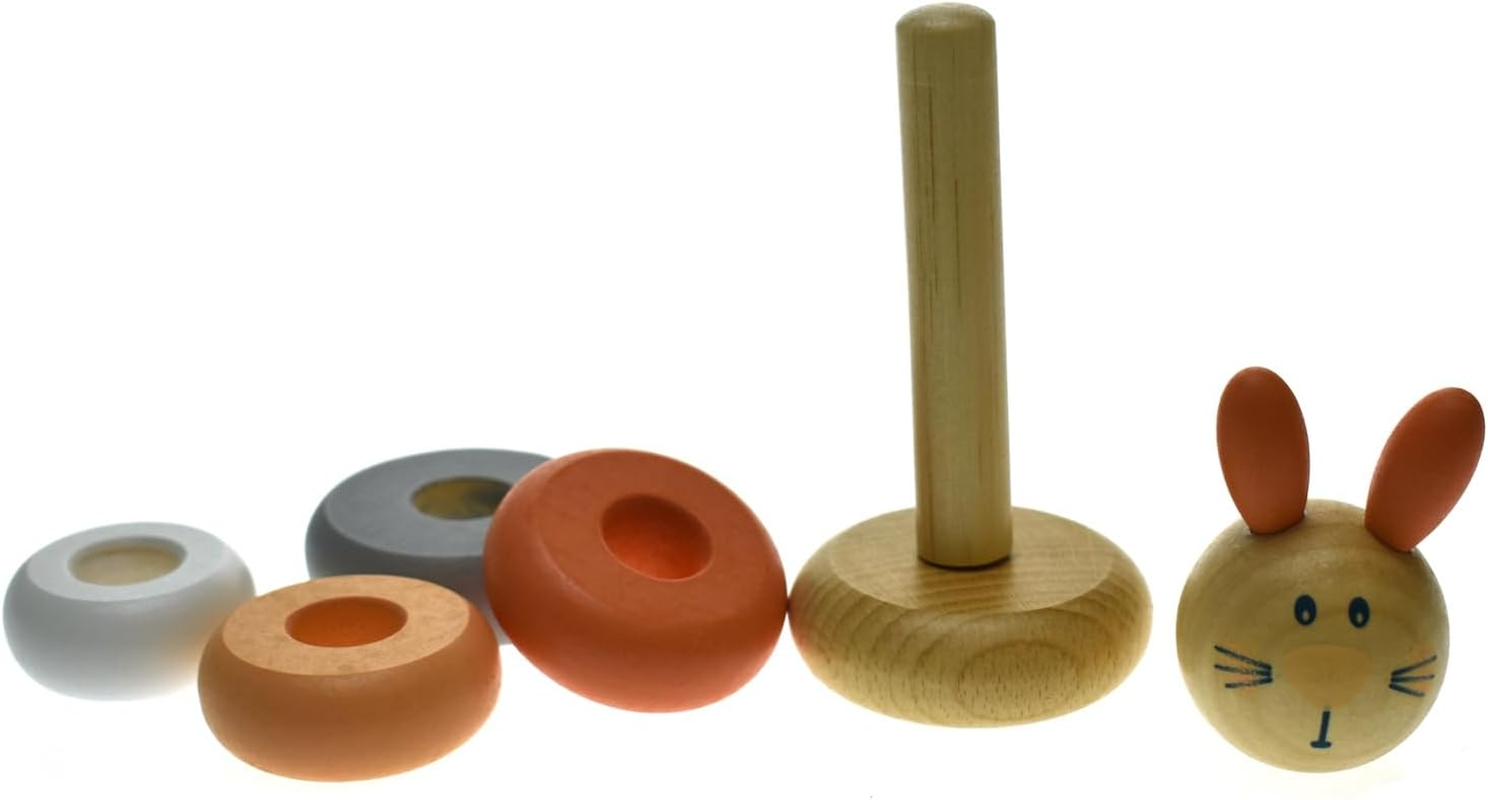 Kaper Kidz Wooden Animal Stacking Blocks - Rabbit - Fine Motor Skills Development image number 1
