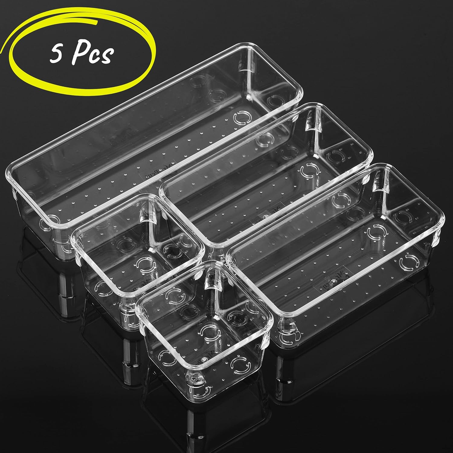Mr. Pen - 5PC Desk Organizer (Clear)