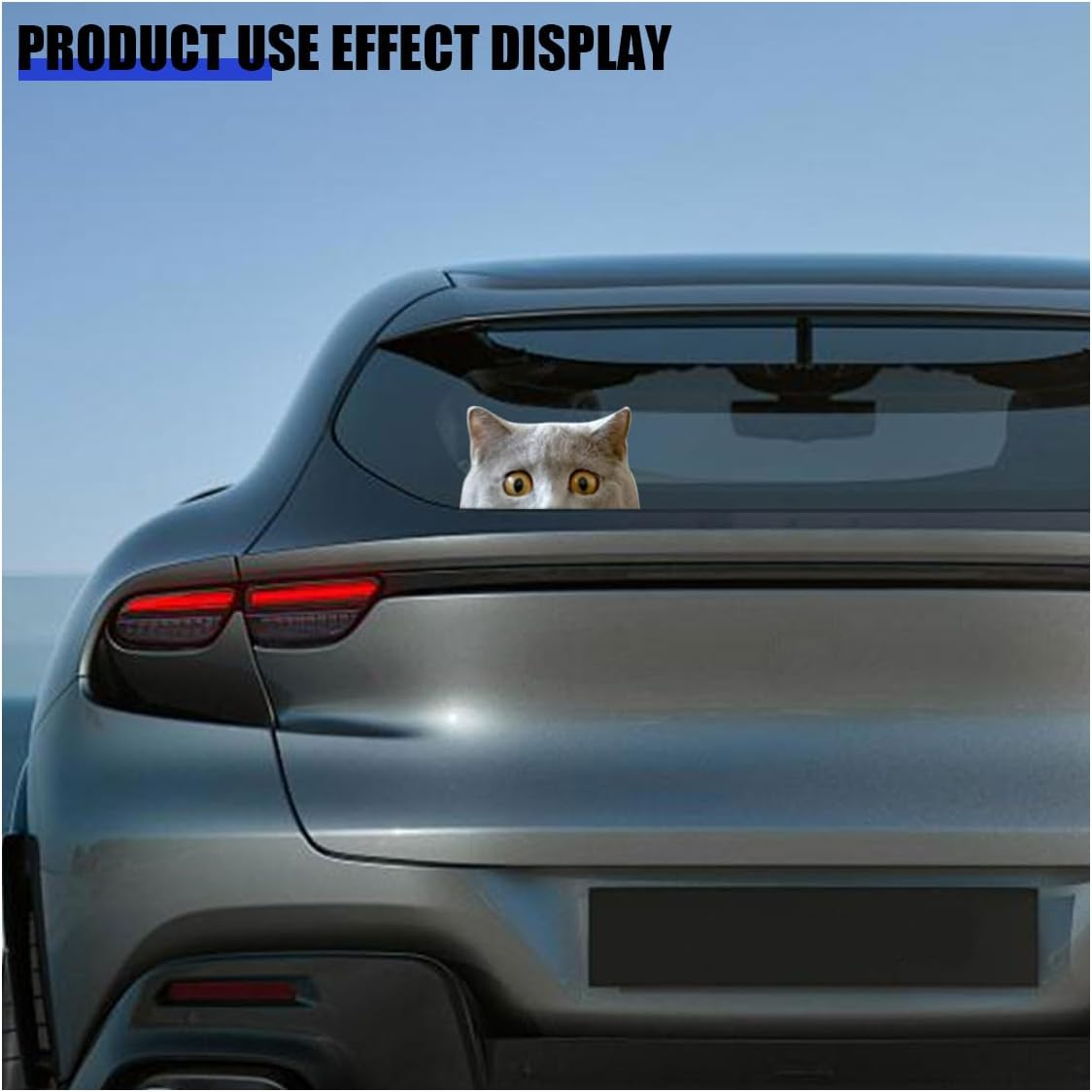 Cute Peeking Sneaky Cat Sticker Waterproof Indoor Outdoor Vinyl Decal, 5Inch Curious Peeking Kitty Cat Sticker for Car Window Bumper Laptop Motorcycle, and Any Other Smooth Surface (A) - B image number 5