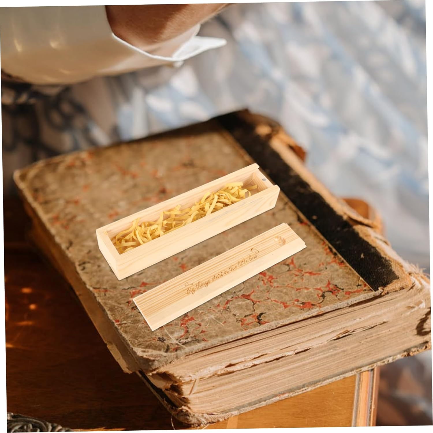 Wood Pregnancy Test Keepsake Case Newborn Announcement Box Family Reveal Wooden Box Slide Lid