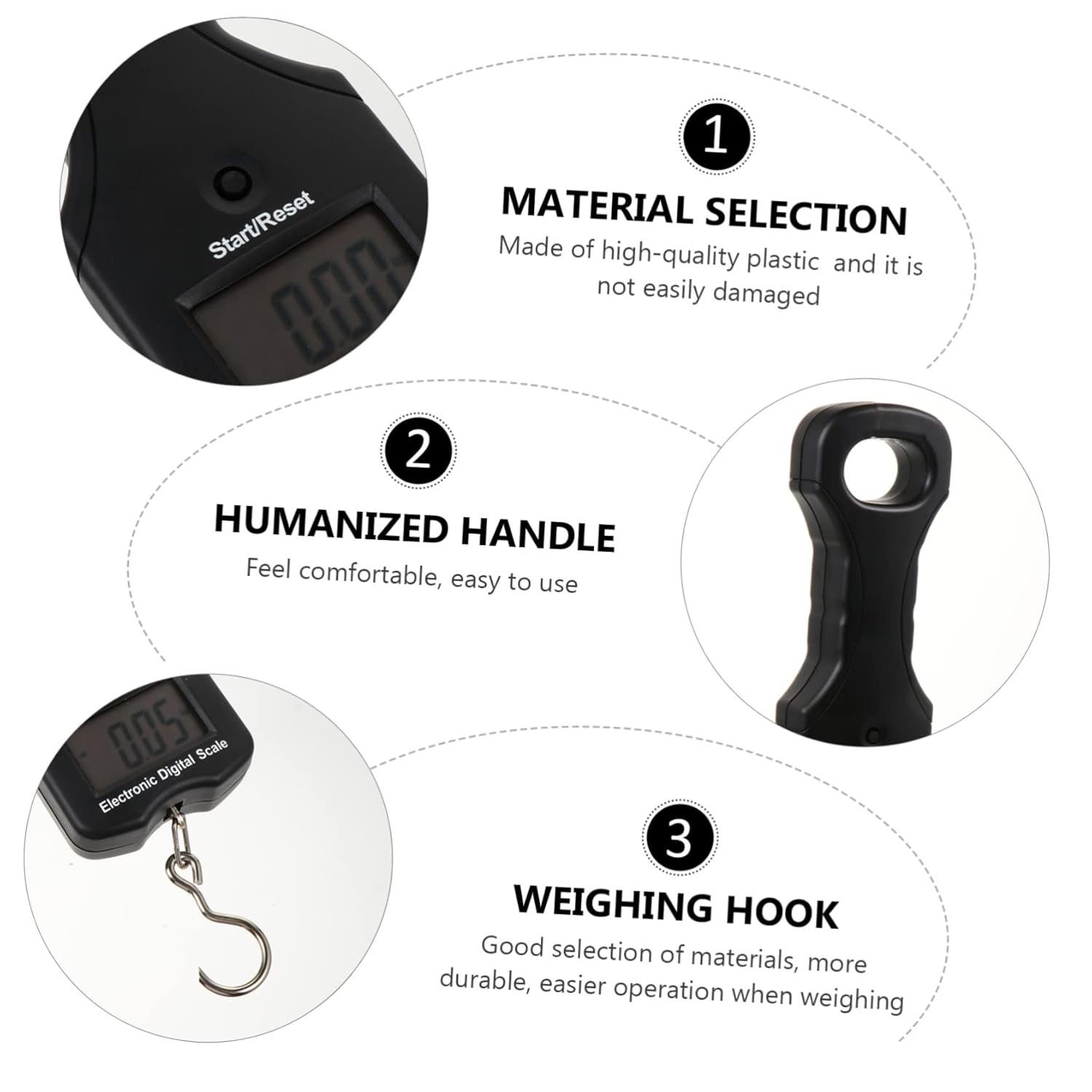 FOYTOKI 30Kg Portable Electronic Luggage Scale Handheld Weighing Scale for Travel Digital Display Multifunction for Home and Outdoor Use image number 2