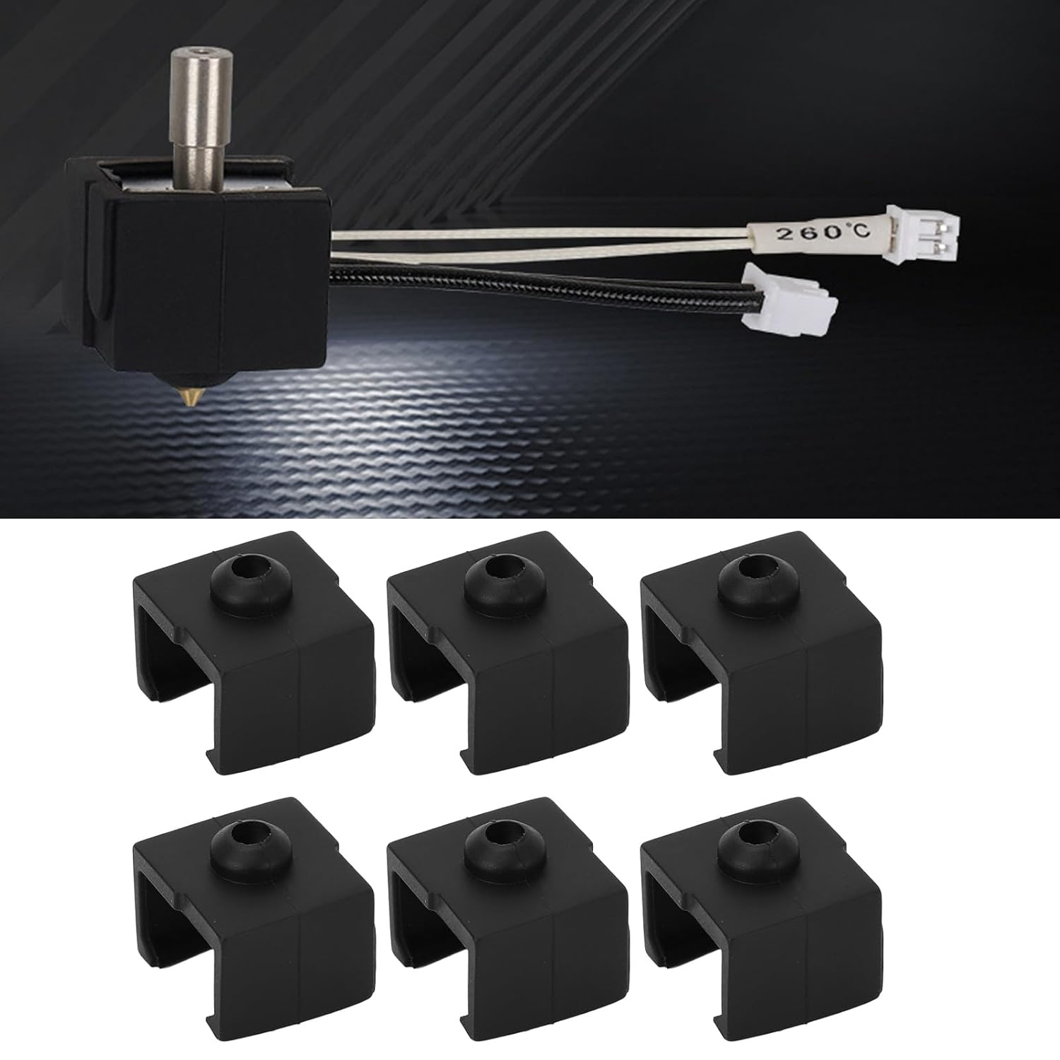 TOPINCN 3D Printer Hotend Silicone Sleeve Set 6PCS 280℃ Temperature Printer Nozzle for Ender 3 V3 SE Users image number 4