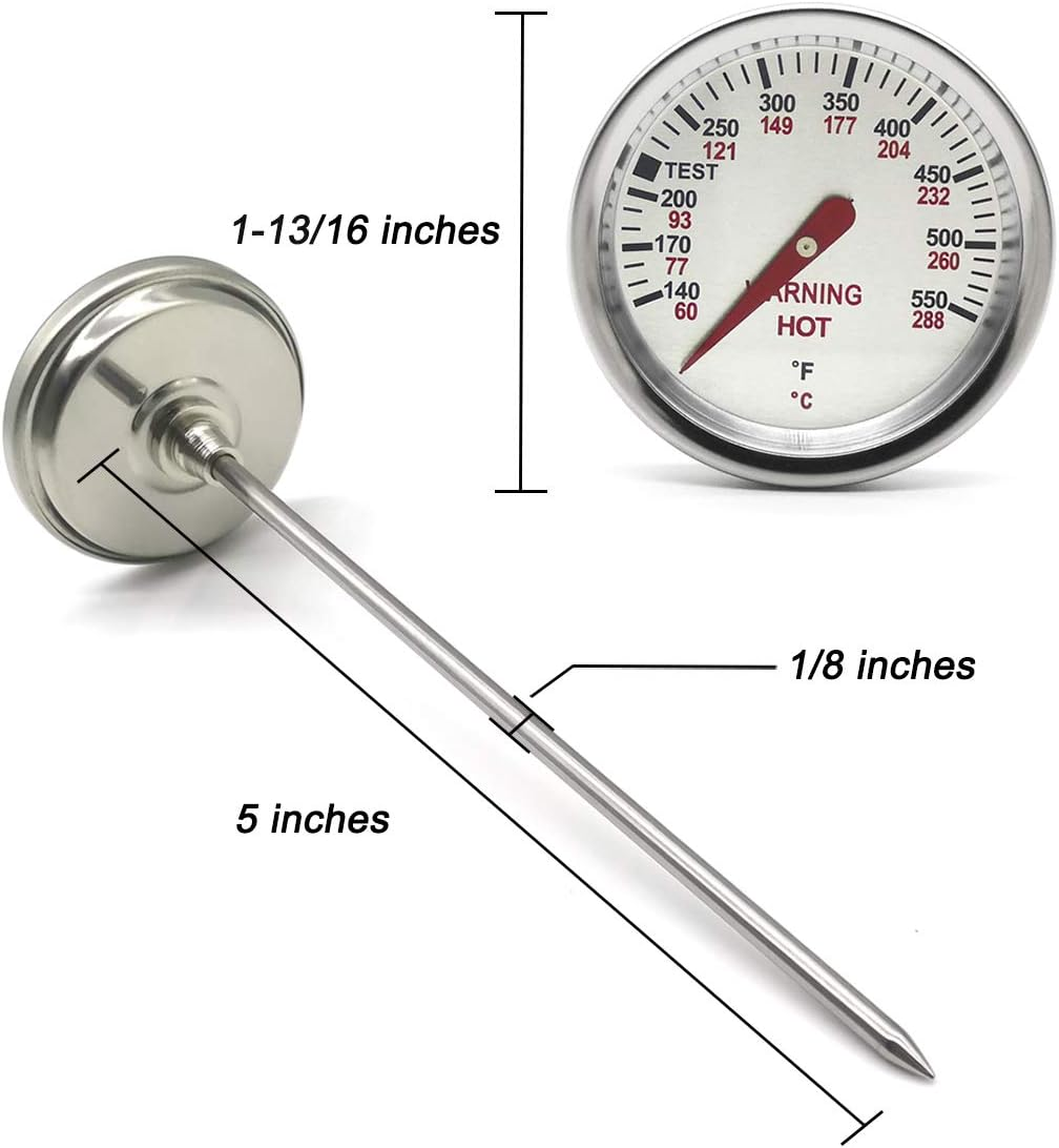 9815 & 62538 Accurate Grill Thermometer Replacement for Weber Genesis Silver B/C, Genesis Gold B/C, Genesis 1000-5500 Series, Temperature Gauge with a 5&rdquo; Prong, Thermostat for Weber Gas Grill image number 1
