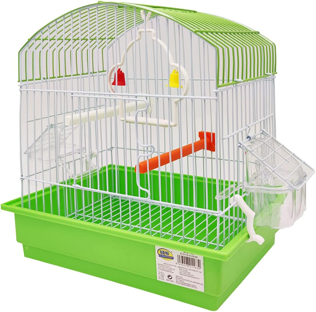 BPS BPS-1163 Metal Bird Cage Small Cage with Feeding Bowl and Drinking Bucket Swing Colour Random 27.5 X 19.5 X 30 Cm image number 6
